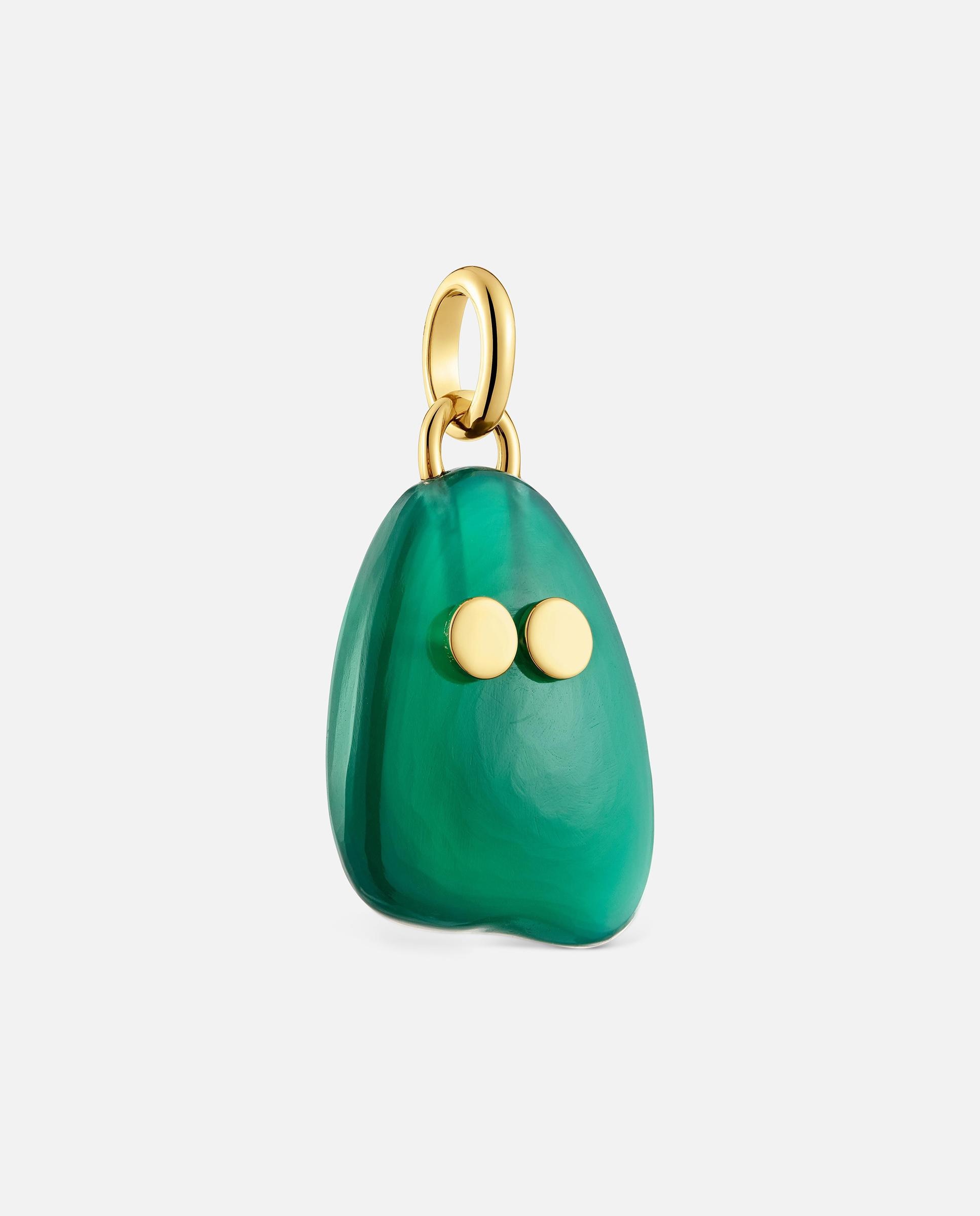 Pendente com Banho de Ouro 18 Kt Sobre Prata e Calcedônia Tous Boo Verde-3