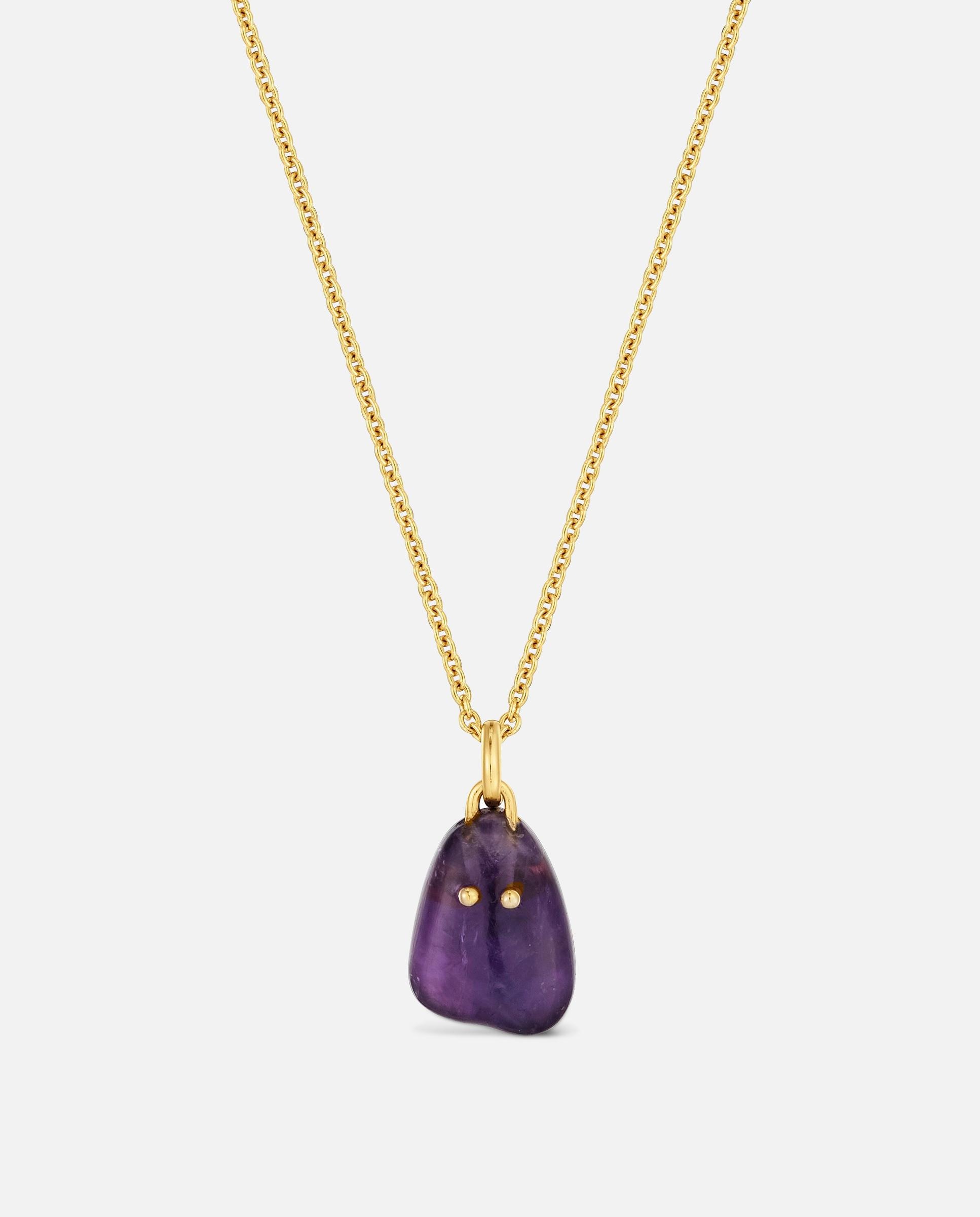 Corrente com Pingente com Banho de Ouro 18 Kt Sobre Prata e Ametista Tous Boo Roxo-2