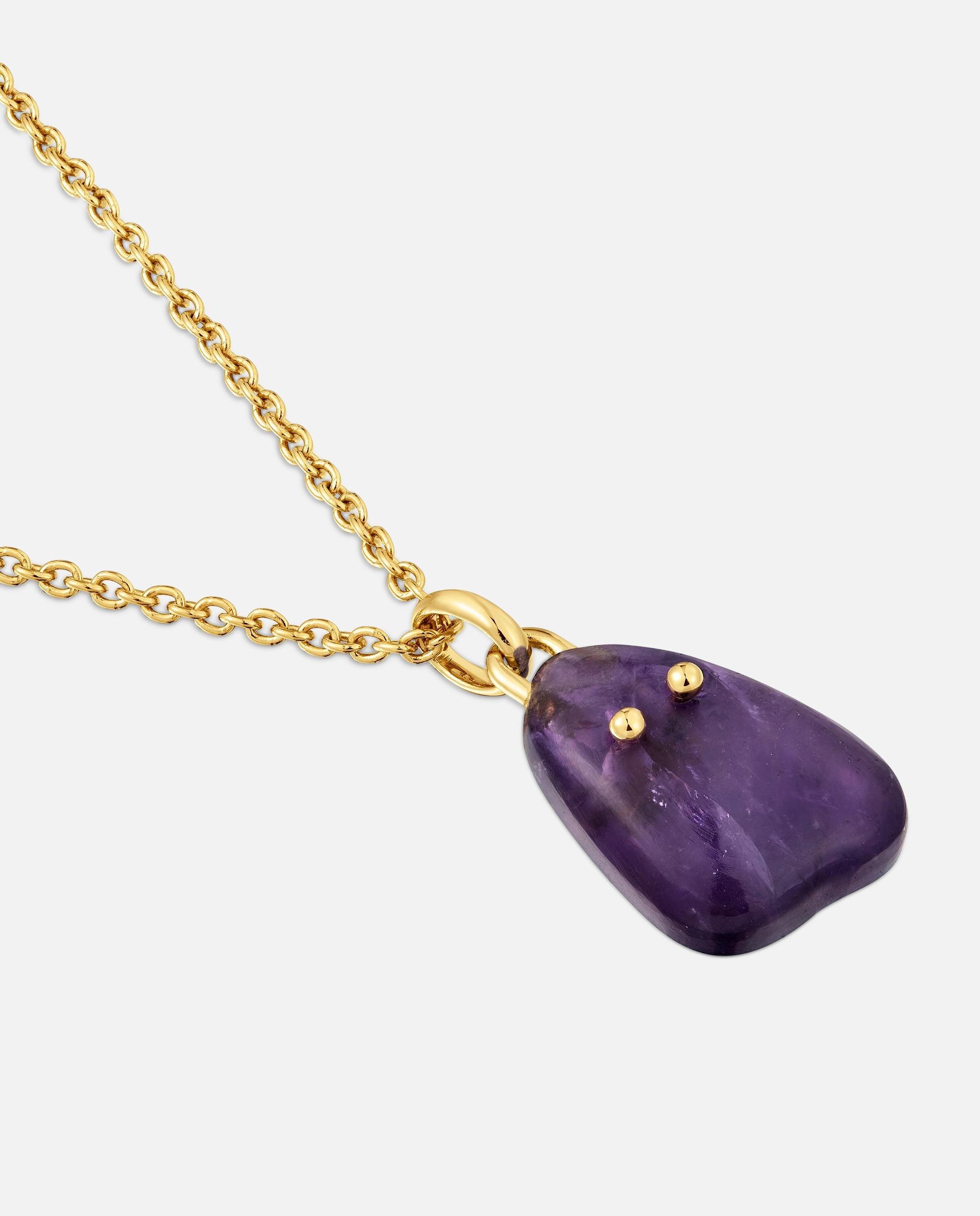 Corrente com Pingente com Banho de Ouro 18 Kt Sobre Prata e Ametista Tous Boo Roxo-3