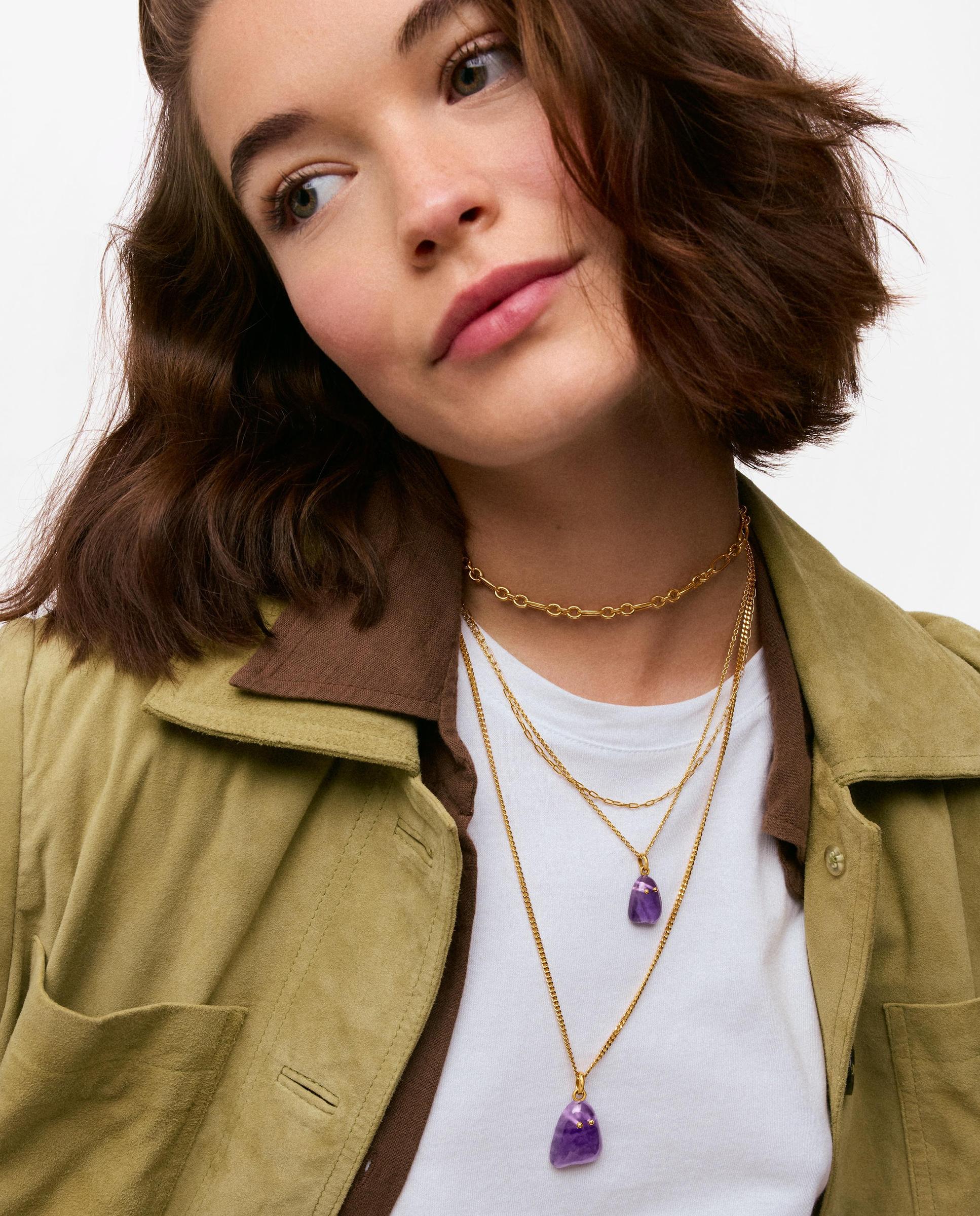 Corrente com Pingente com Banho de Ouro 18 Kt Sobre Prata e Ametista Tous Boo Roxo-6