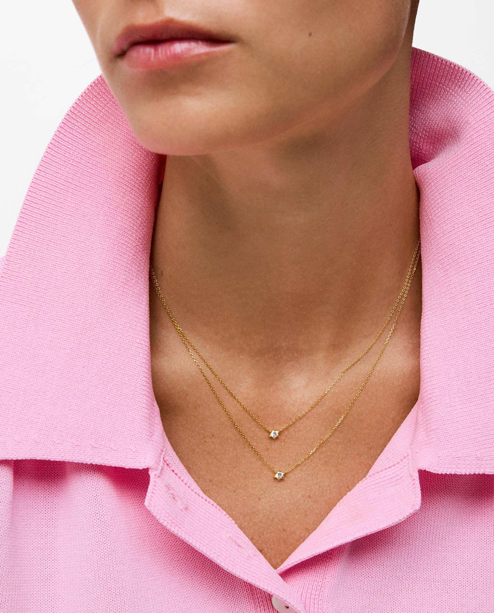 Colar de Ouro 9 Kt e Diamante Criado em Laboratório Tous Irisé Lgd Branco-4