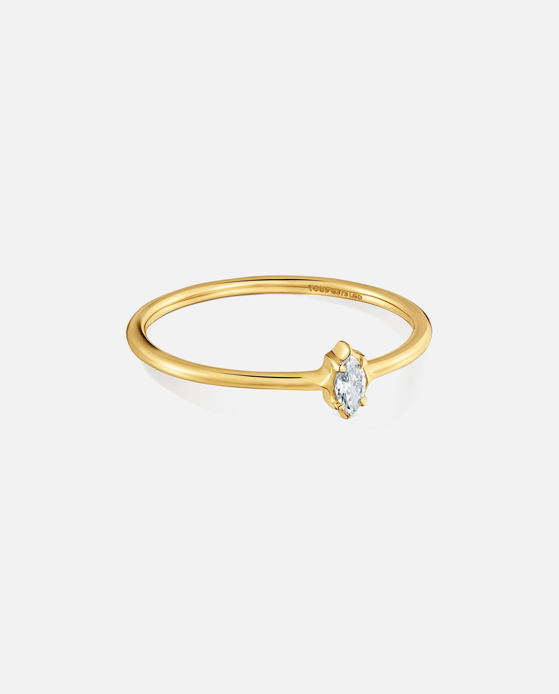 Anel Solitário de Ouro 9 Kt e Diamante Criado em Laboratório Tous Irisé Lgd Branco-2