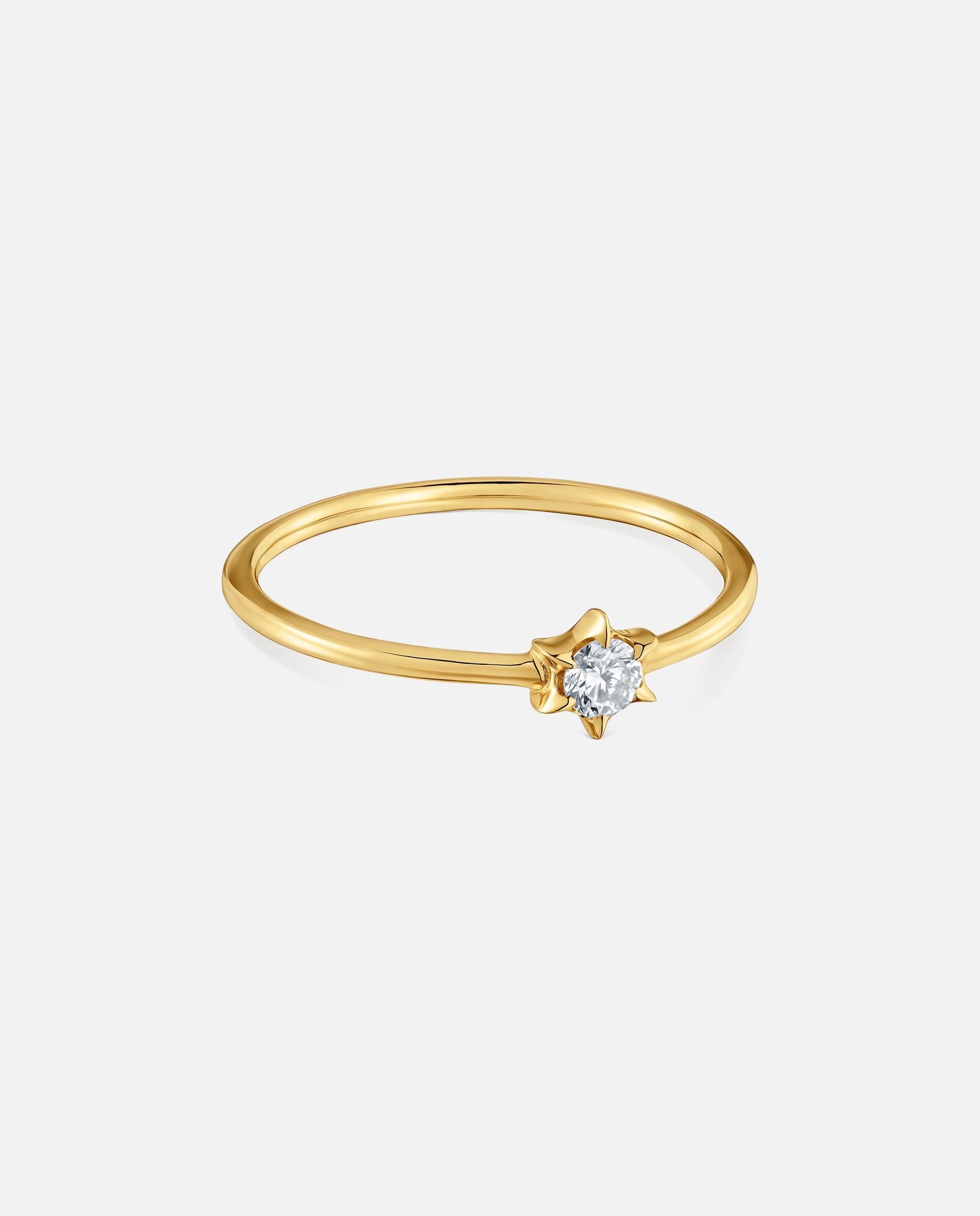 Anel Solitário de Ouro 9 Kt e Diamante Criado em Laboratório Tous Irisé Lgd Branco-2