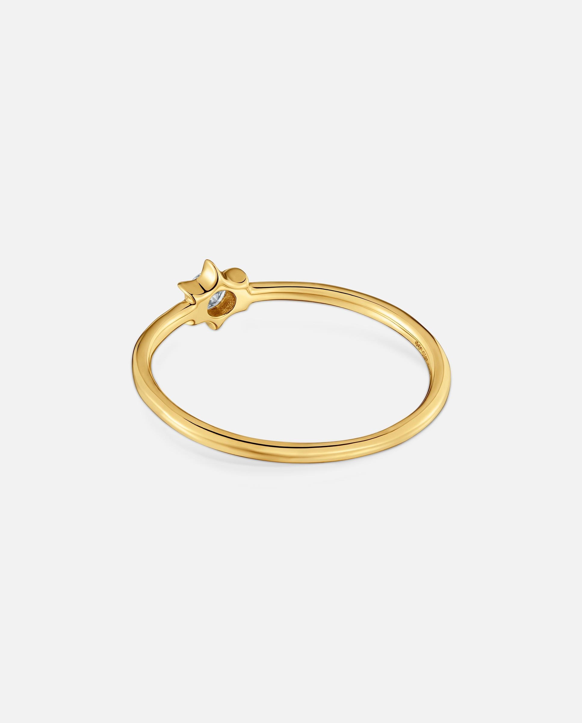 Anel Solitário de Ouro 9 Kt e Diamante Criado em Laboratório Tous Irisé Lgd Branco-3