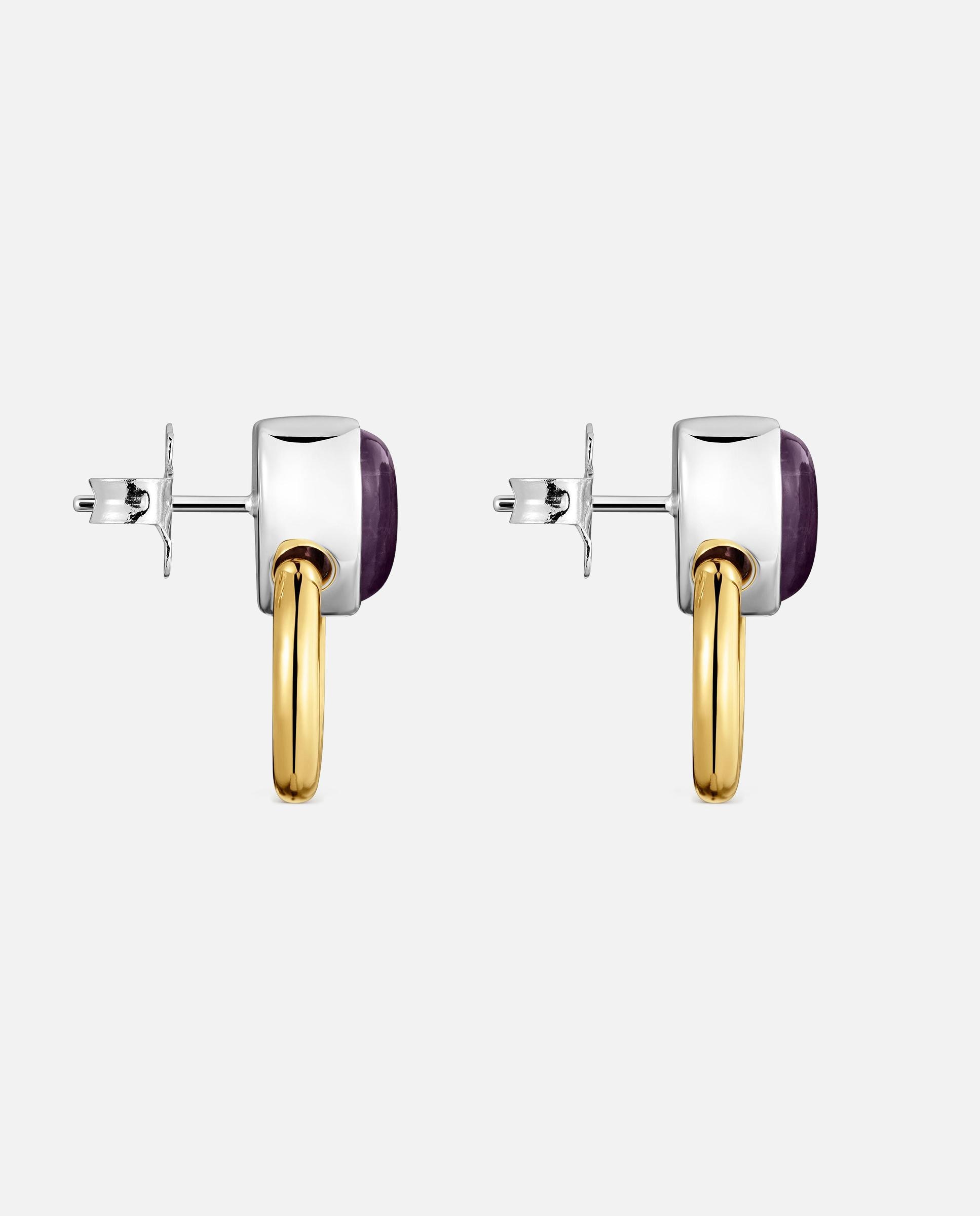 Brincos de Argola Bicolor com Ametista Tous Gem Power Roxo-2