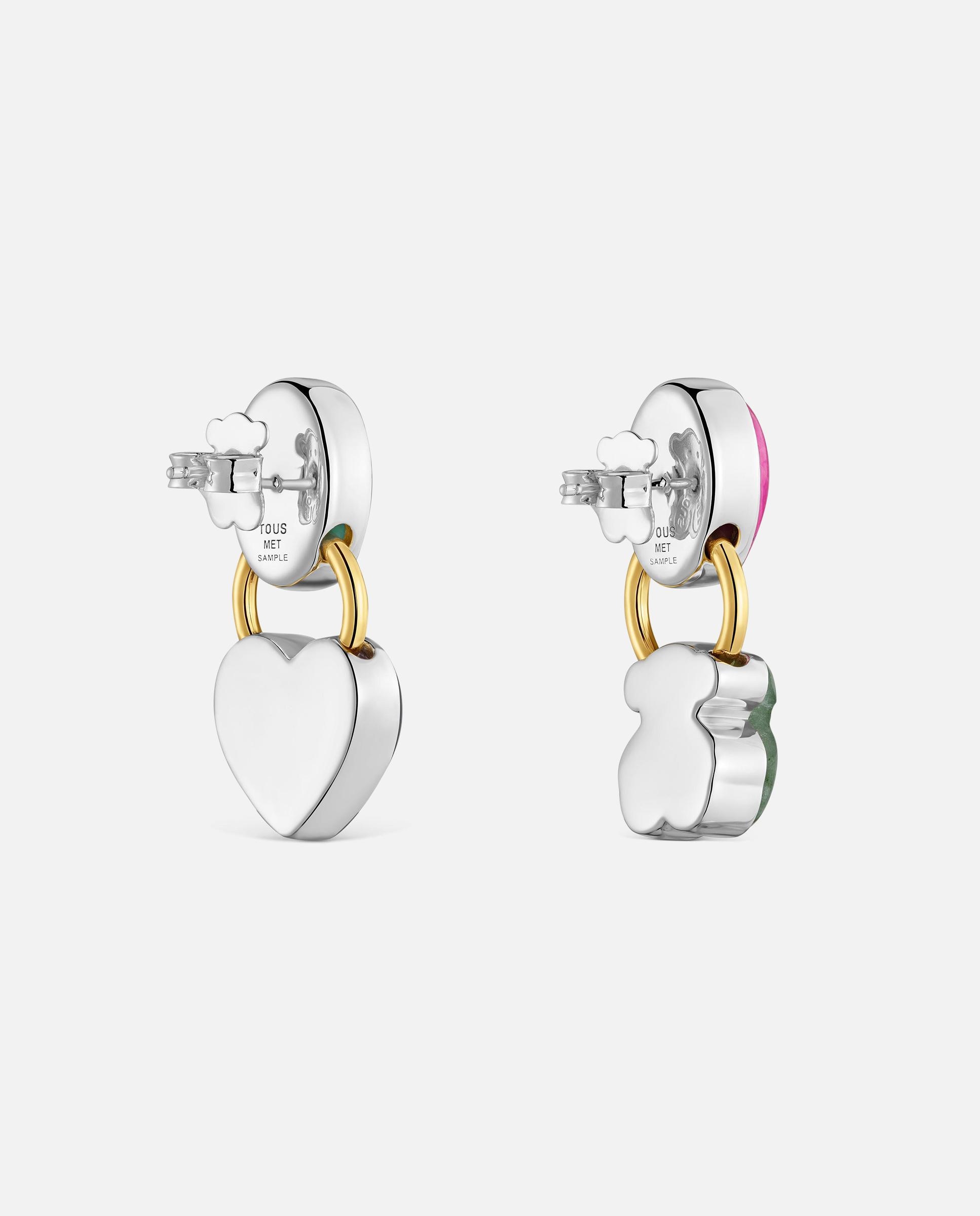 Brincos Urso Bicolor com Gemas Tous Gem Power Multicolor-3