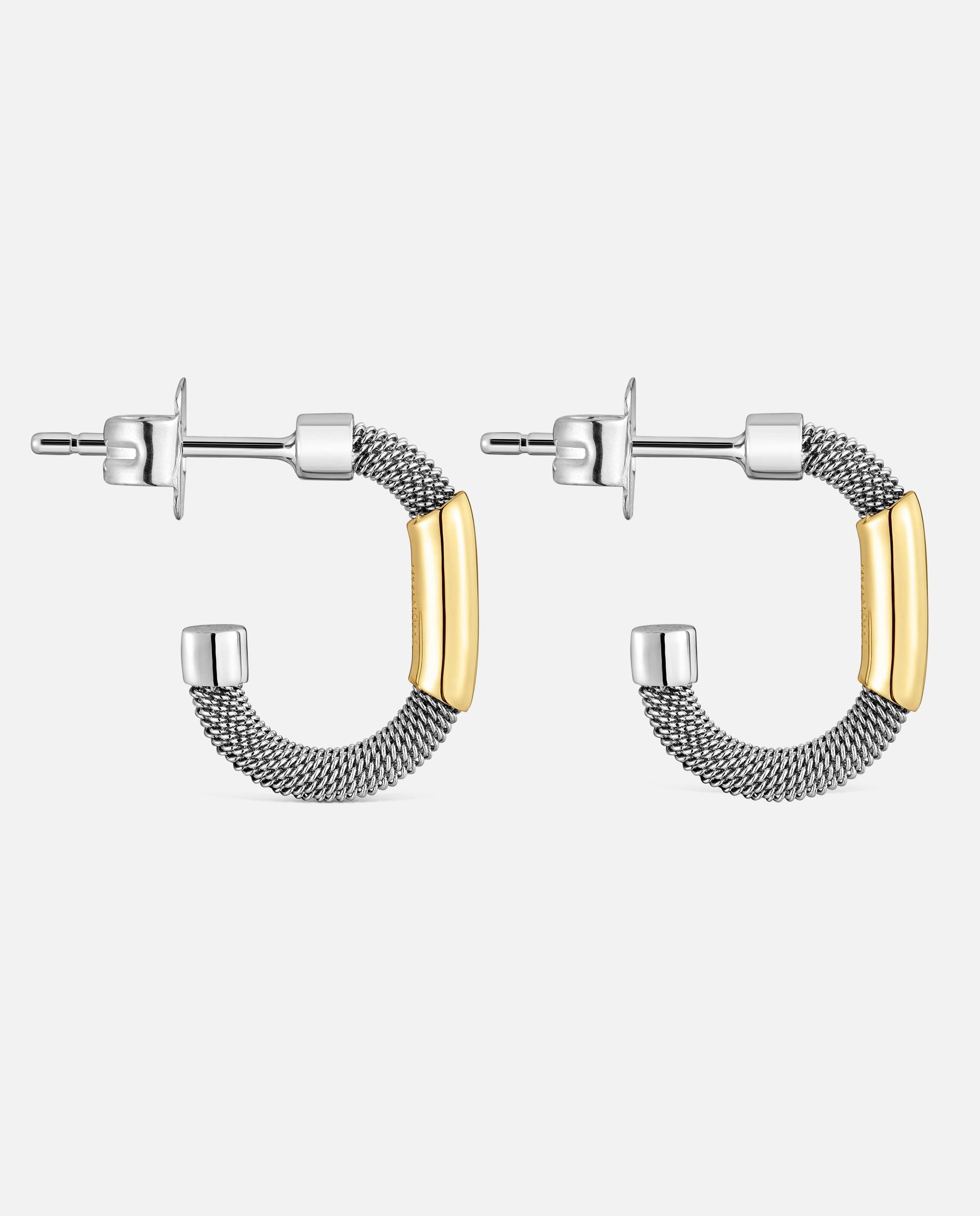 Brincos de Aro em Aço e Ouro 14 Kt Tous Unlock Bicolor-2