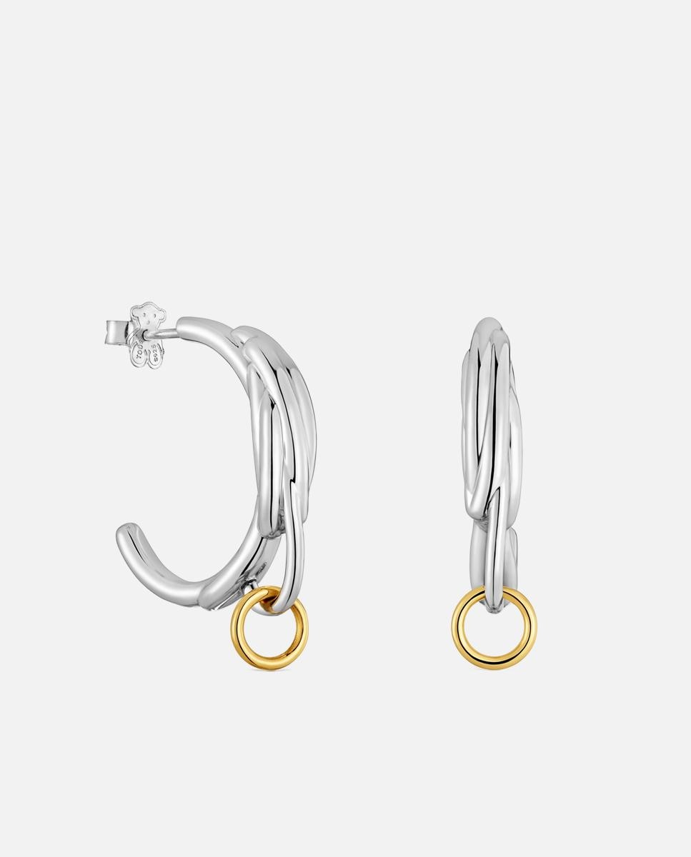 Imagem 0 de Brincos de Argola com Banho de Ouro 18 Kt Tous Lia