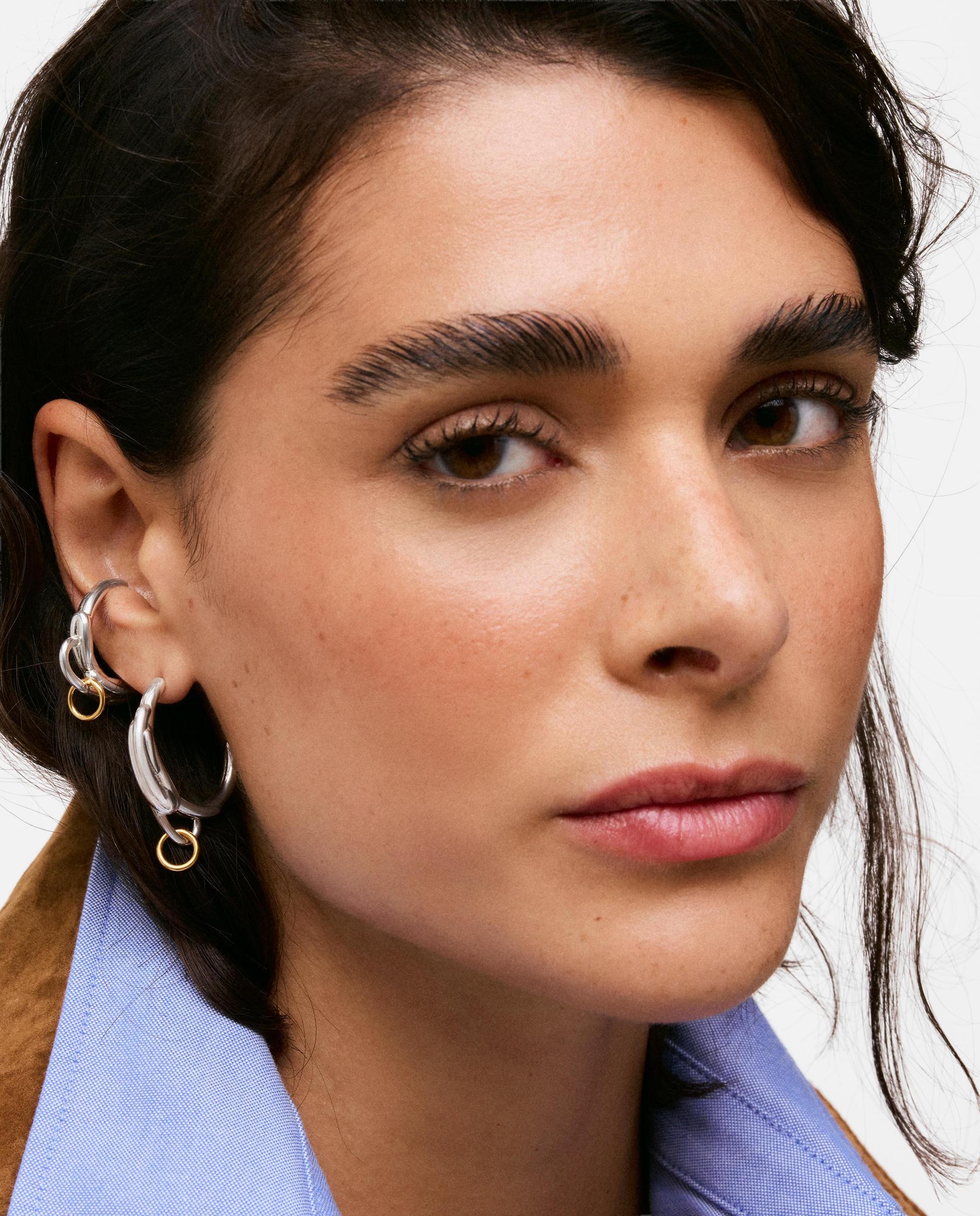 Brinco Individual Earcuff com Banho de Ouro 18 Kt Tous Lia Bicolor-4