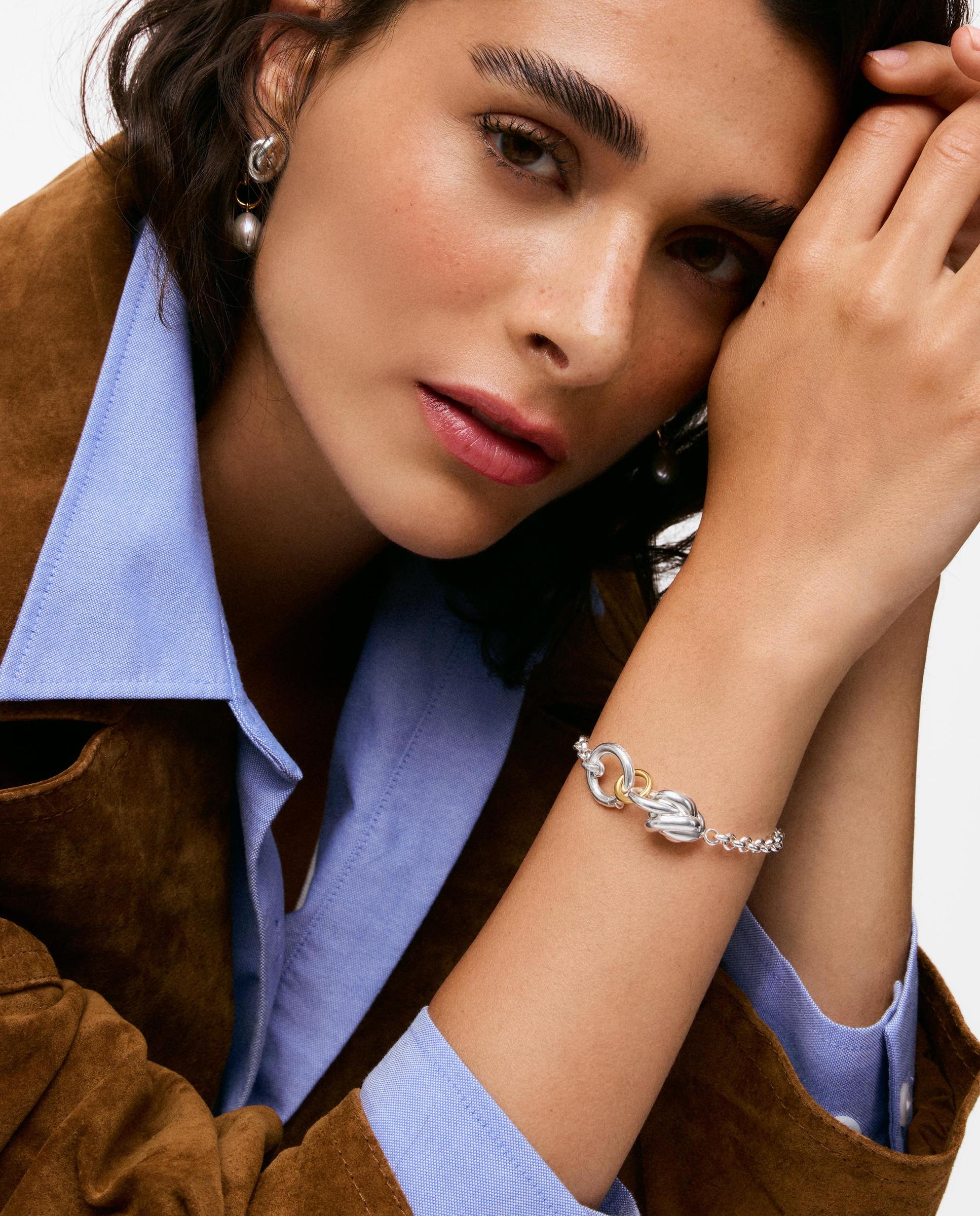 Pulseira de Corrente com Banho de Ouro 18 Kt Tous Lia Bicolor-4