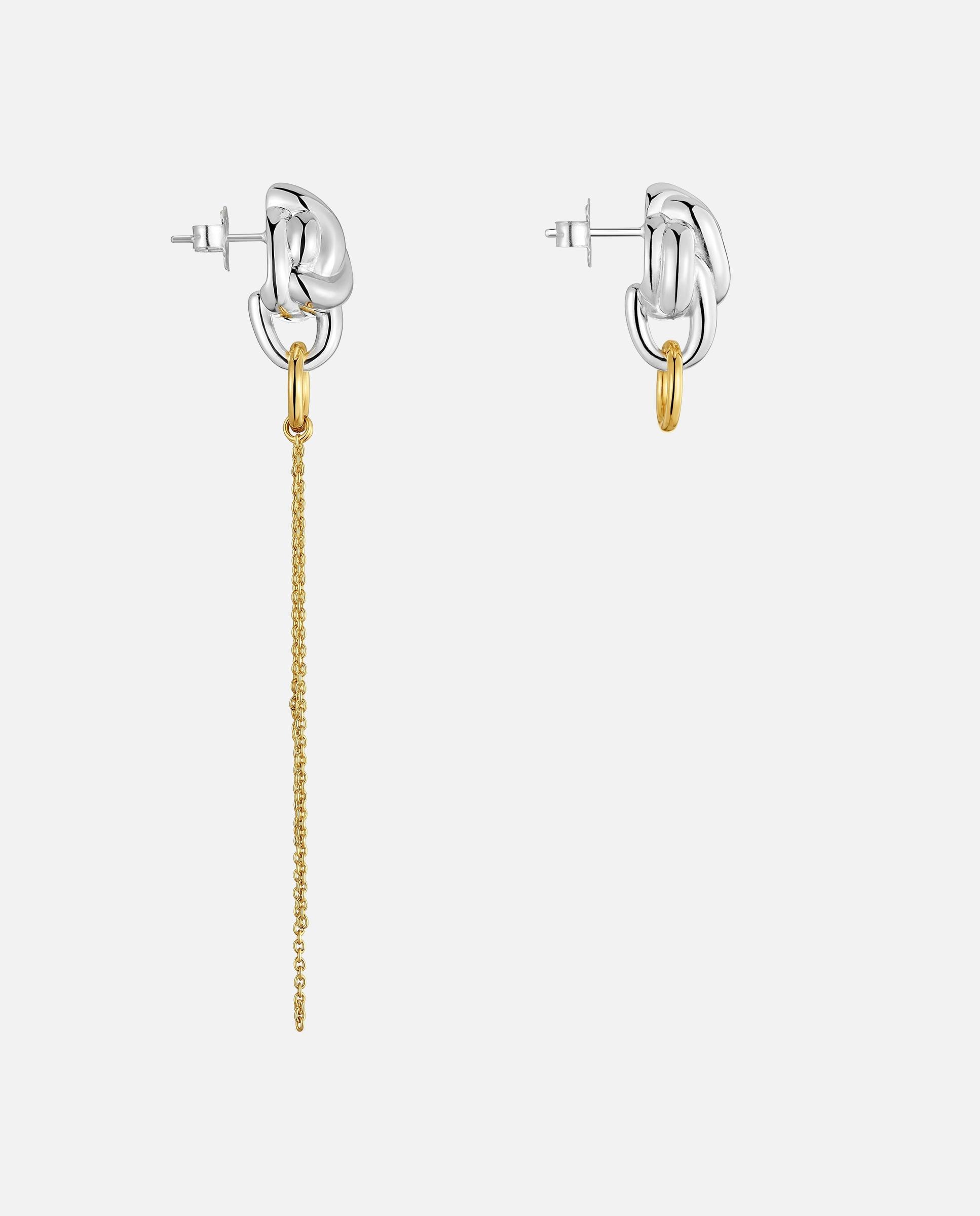 Brincos Corrente com Banho de Ouro 18 Kt Tous Lia Bicolor-2