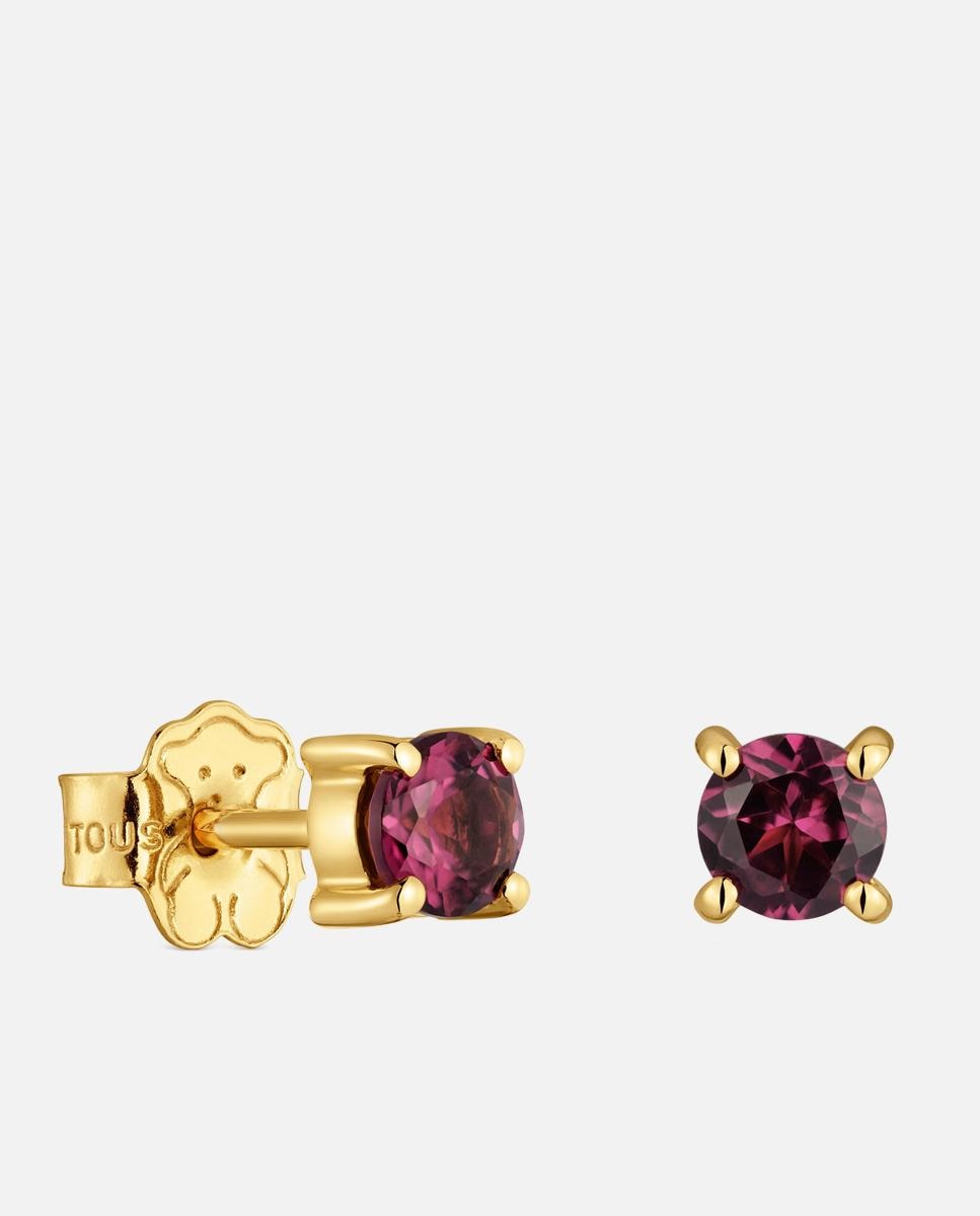 Imagem 0 de Brincos de Ouro 9 Kt e Rodolitas Tous Bucle