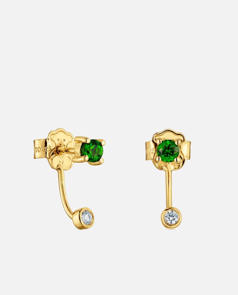 Imagem 0 de Brincos de Ouro 9 Kt com Diamantes e Tanzanitas Tous Bucle