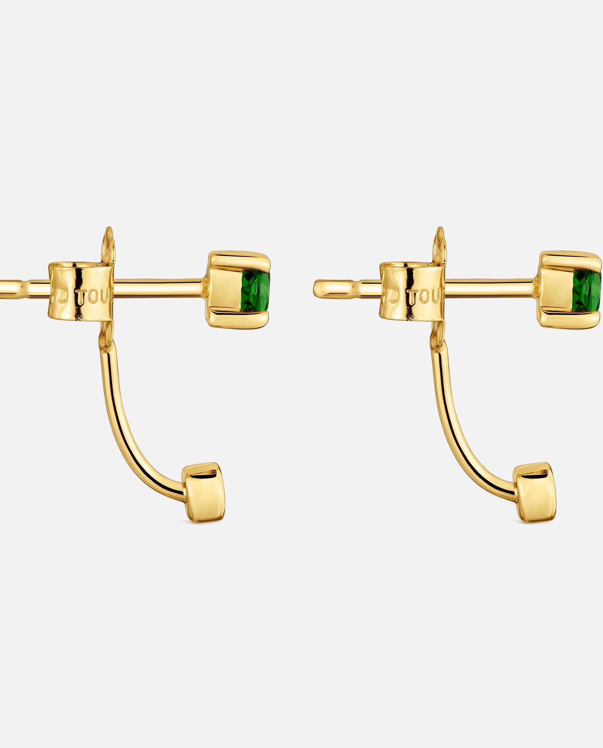 Brincos de Ouro 9 Kt com Diamantes e Tanzanitas Tous Bucle Multicolor-2