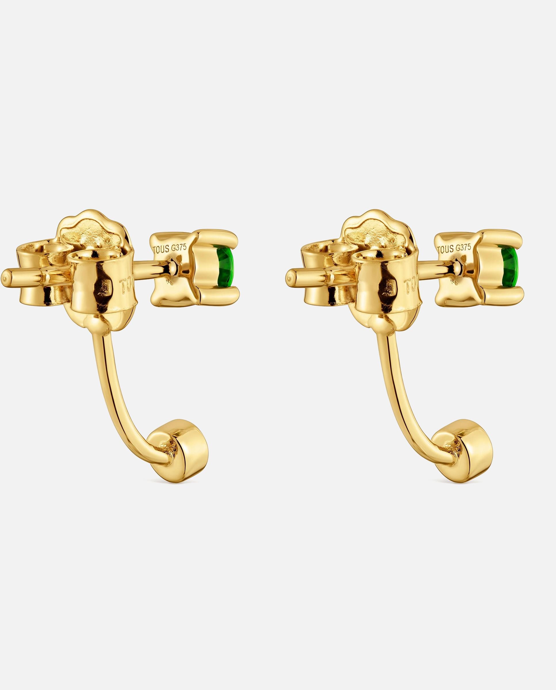 Brincos de Ouro 9 Kt com Diamantes e Tanzanitas Tous Bucle Multicolor-3