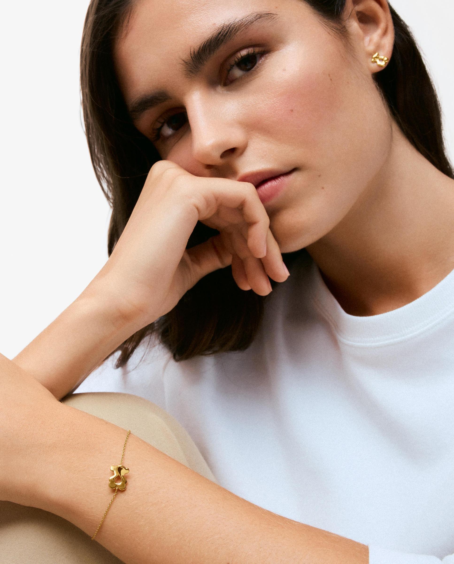 Pulseira de Corrente Urso de Ouro 9 Kt Tous Strain Dourado-4