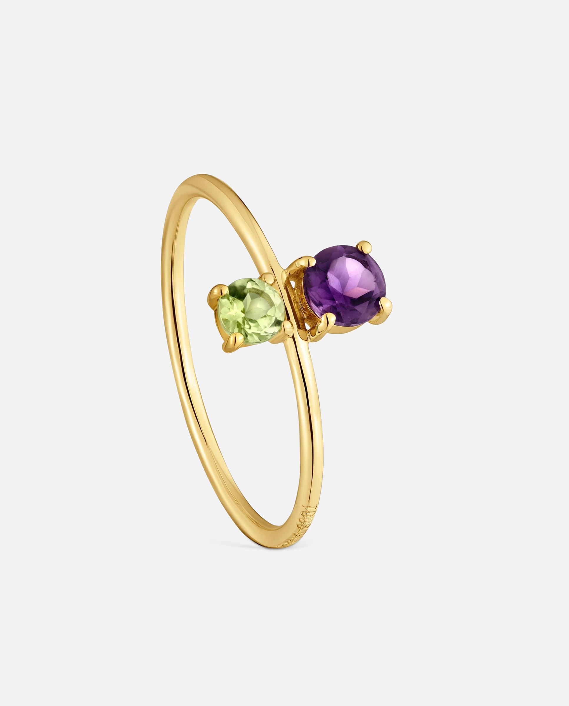 Imagem 0 de Anel de Ouro 18 Kt com Peridoto e Ametista Ivette