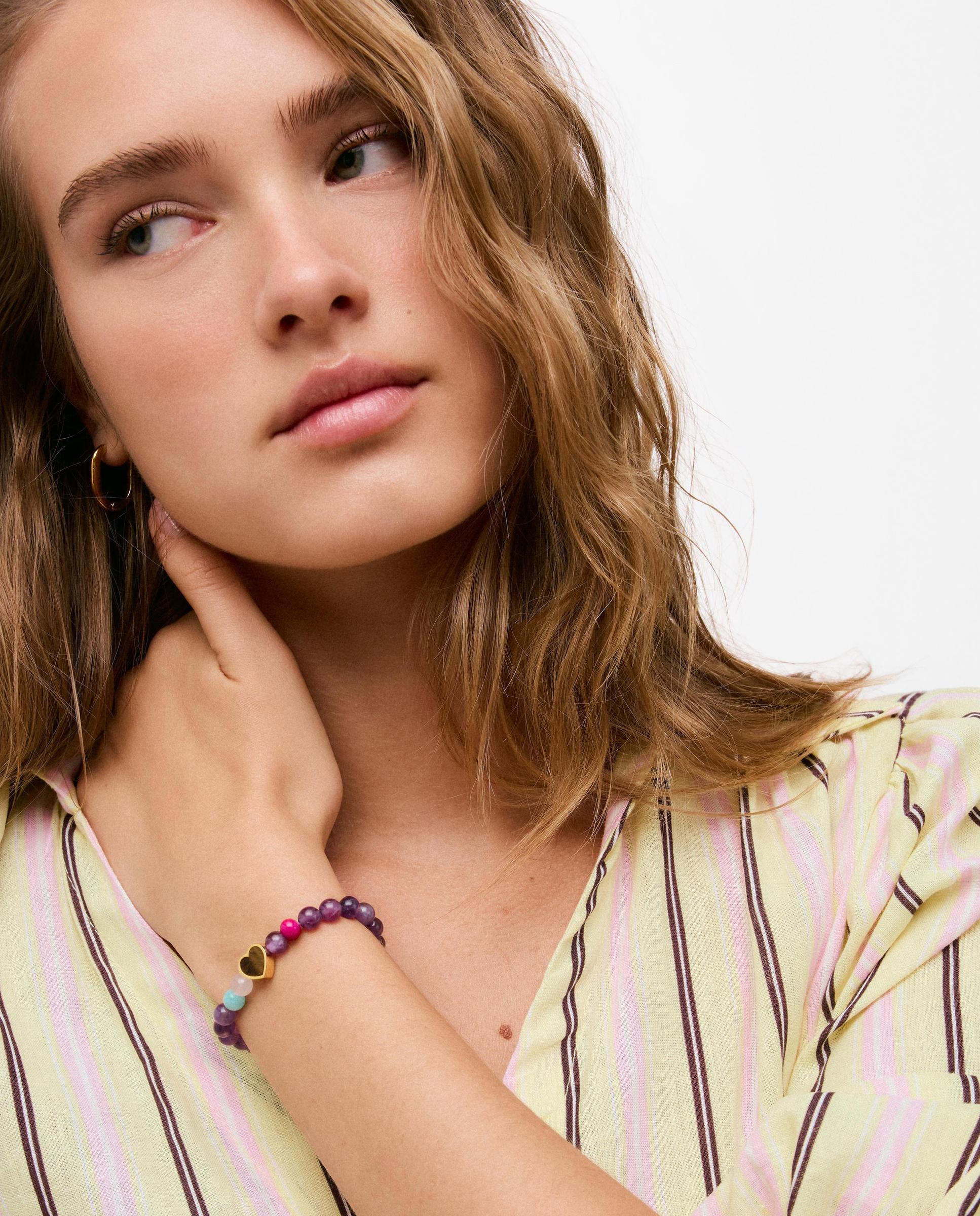 Pulseira Elástica Coração com Gemas Tous Eureka Multicolor-4