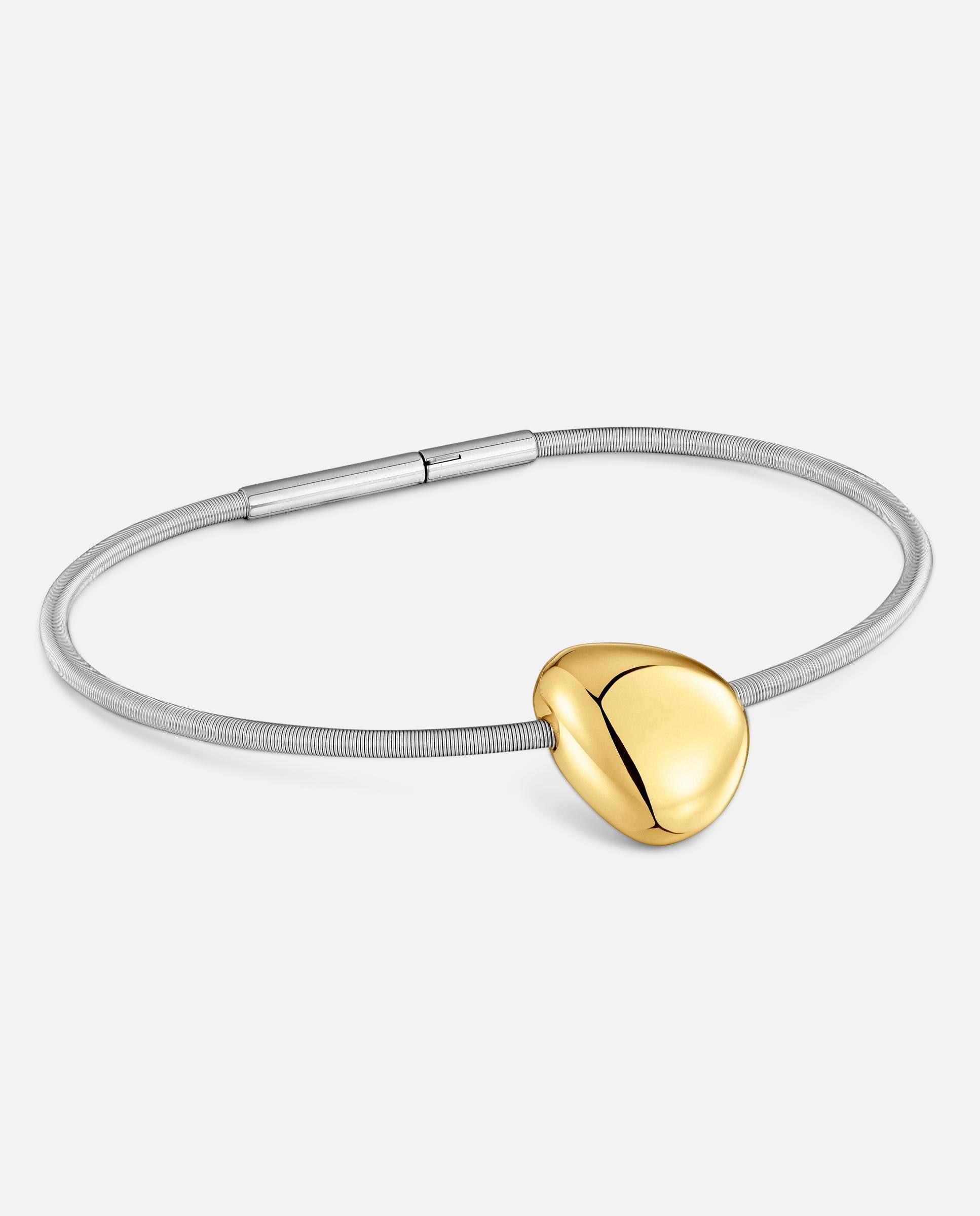 Imagem 0 de Pulseira Rígida de Aço e Ouro 9 Quilates Tous Cool Stones
