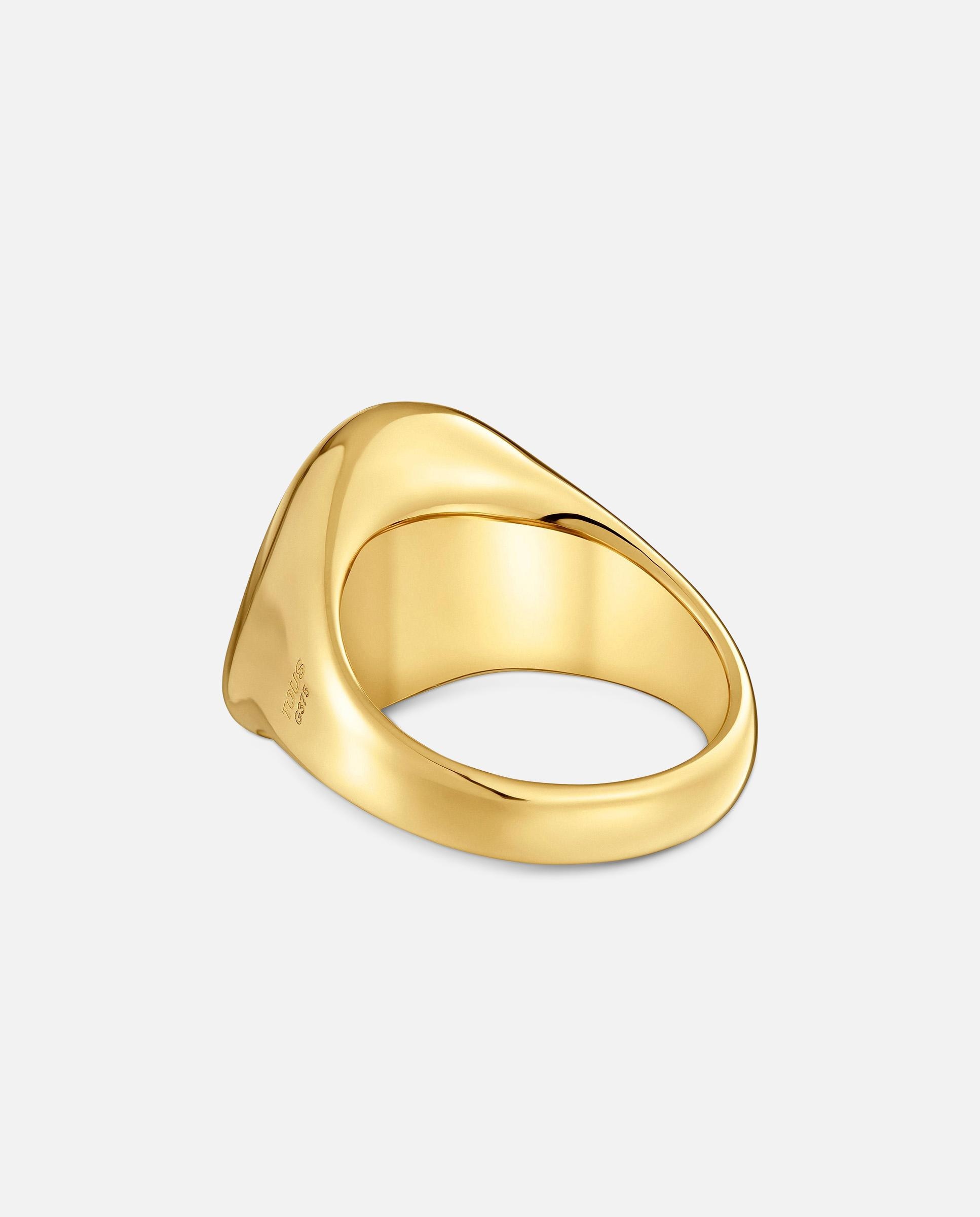 Anel Selo de Ouro 9 Kt Tous Cool Stones Dourado-3