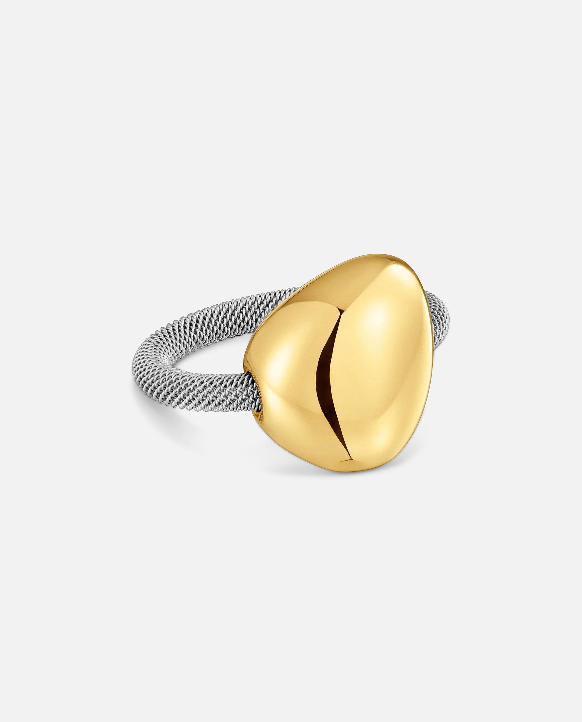 Anel de Aço e Ouro 9 Kt Tous Cool Stones Bicolor-2