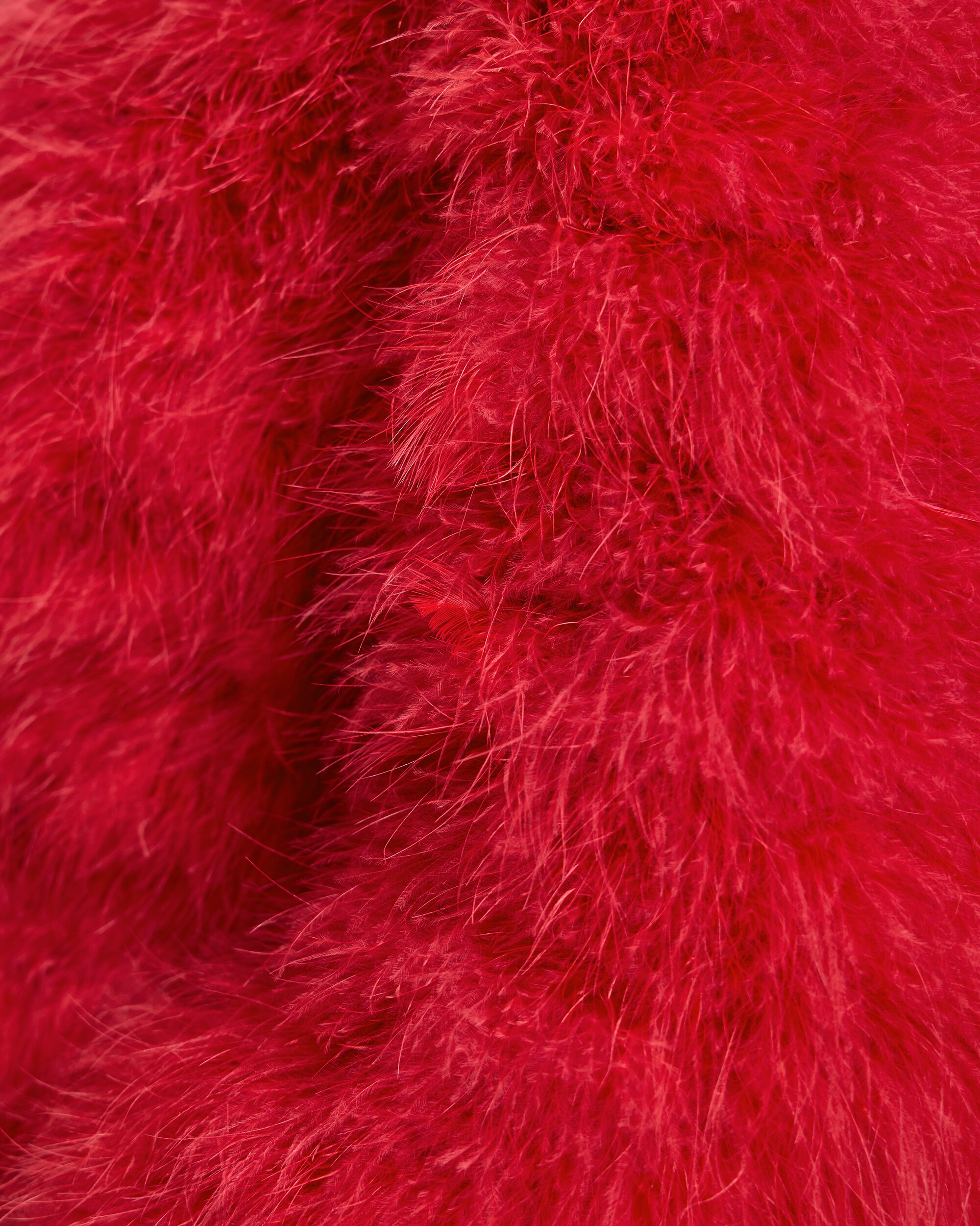 Bolero de Plumas de Marabú com Manga 3/4 Vermelho-6