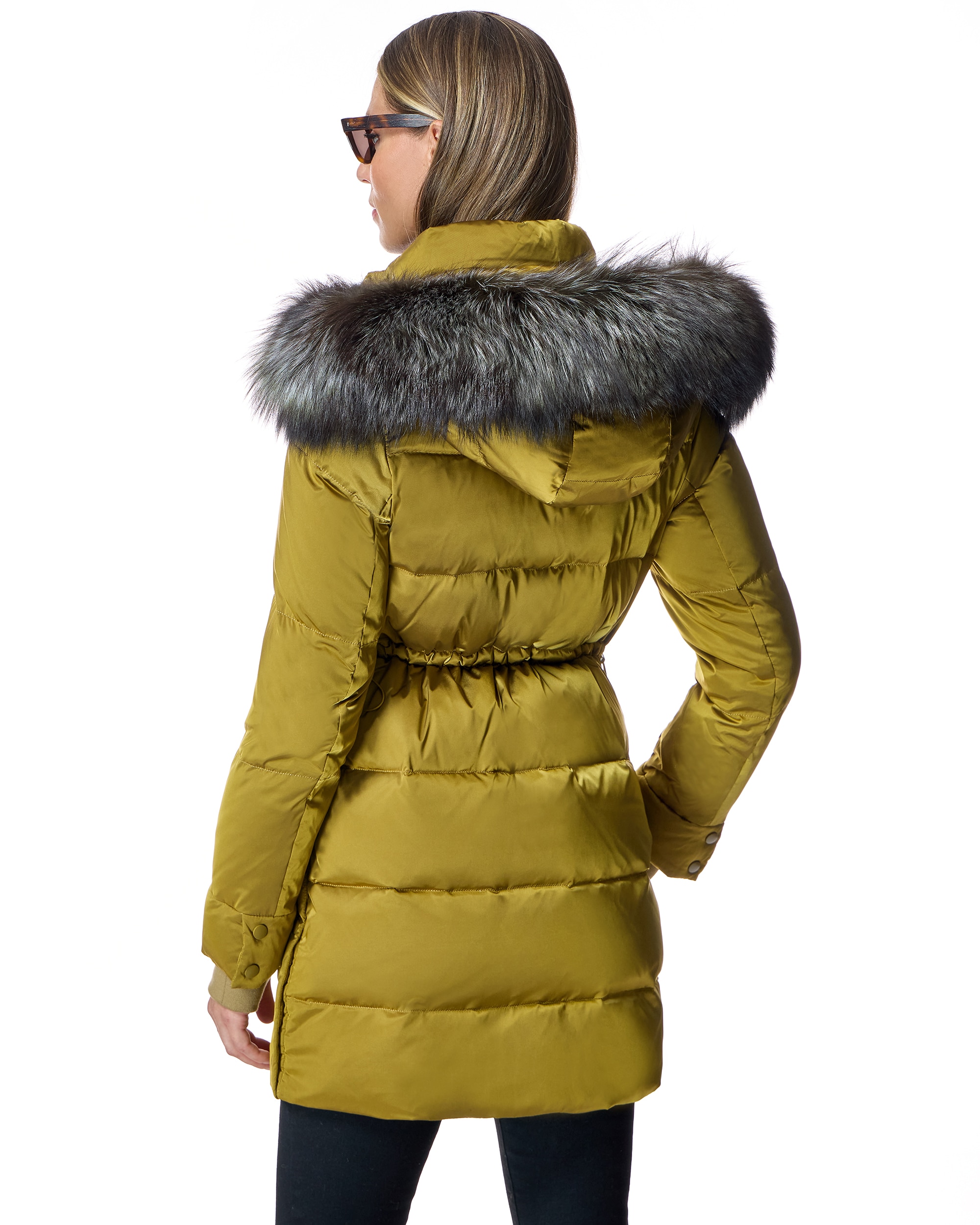 Blusão Acolchoado com Capuz e Debrum em Raposa Caqui-3