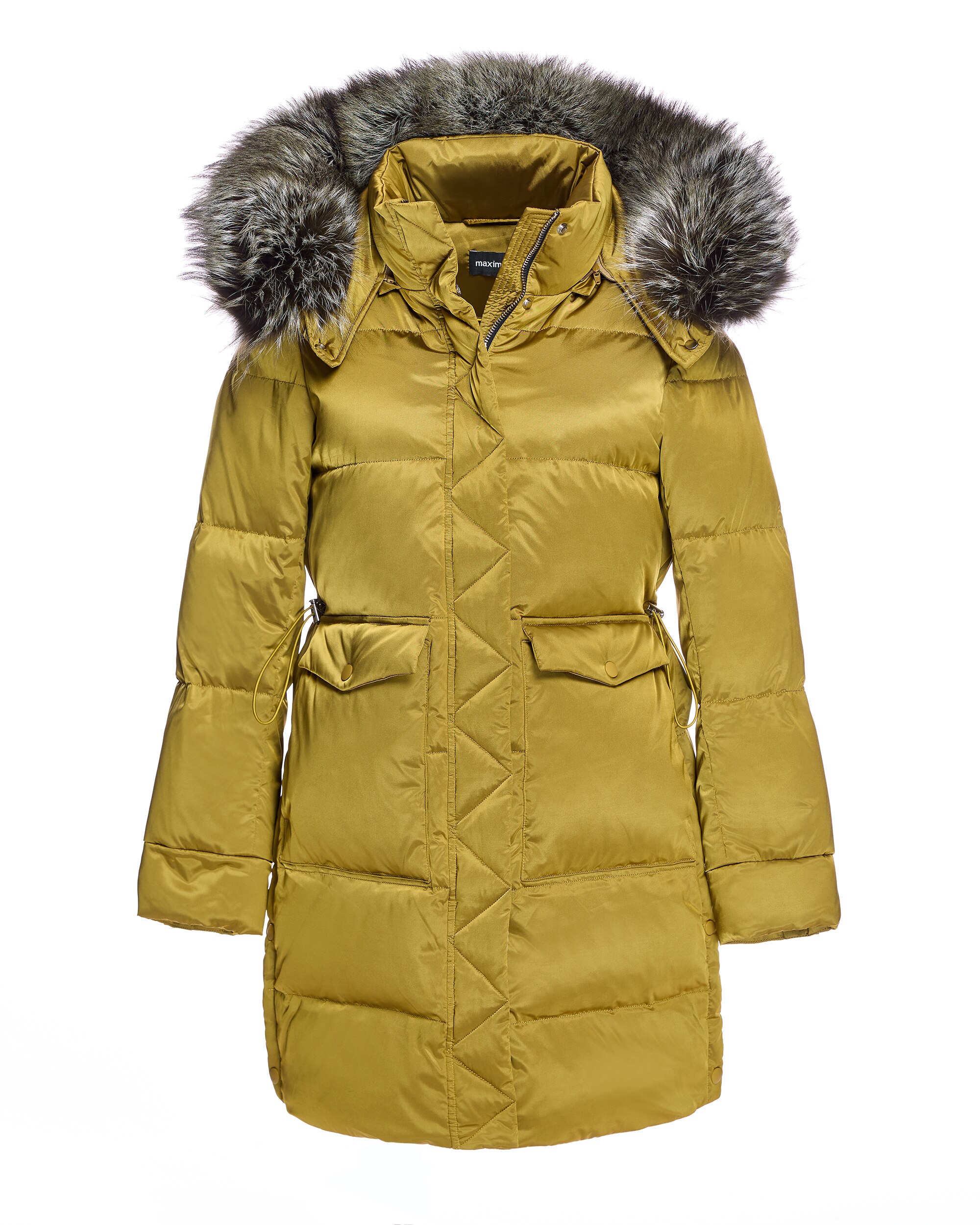 Blusão Acolchoado com Capuz e Debrum em Raposa Caqui-5