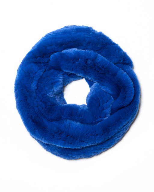 Imagem 0 de Écharpe Infinita de Pelo de Rex Tricotado em Azul