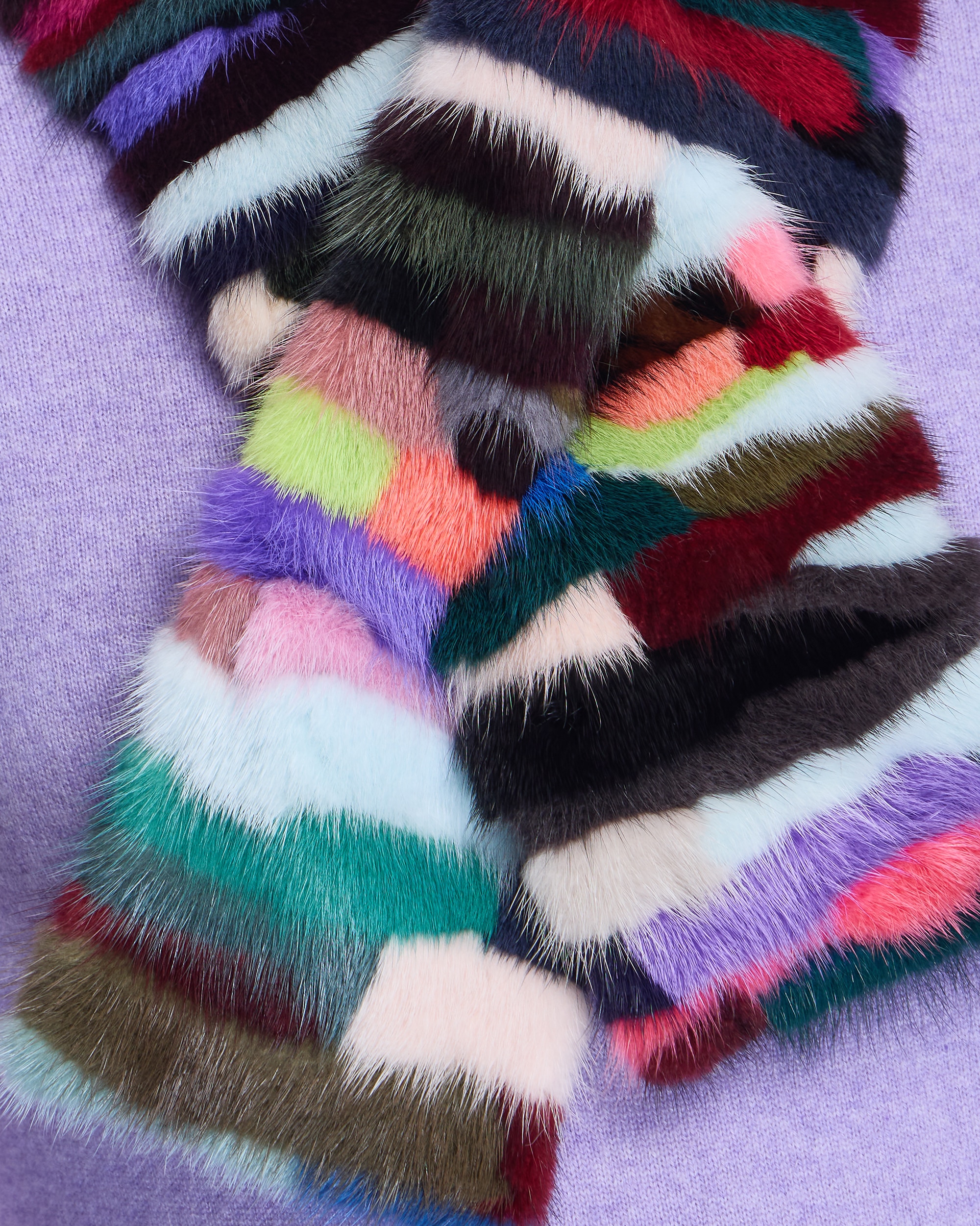 Cachecol em Pelo de Vison em Multicolor Multicolor-2