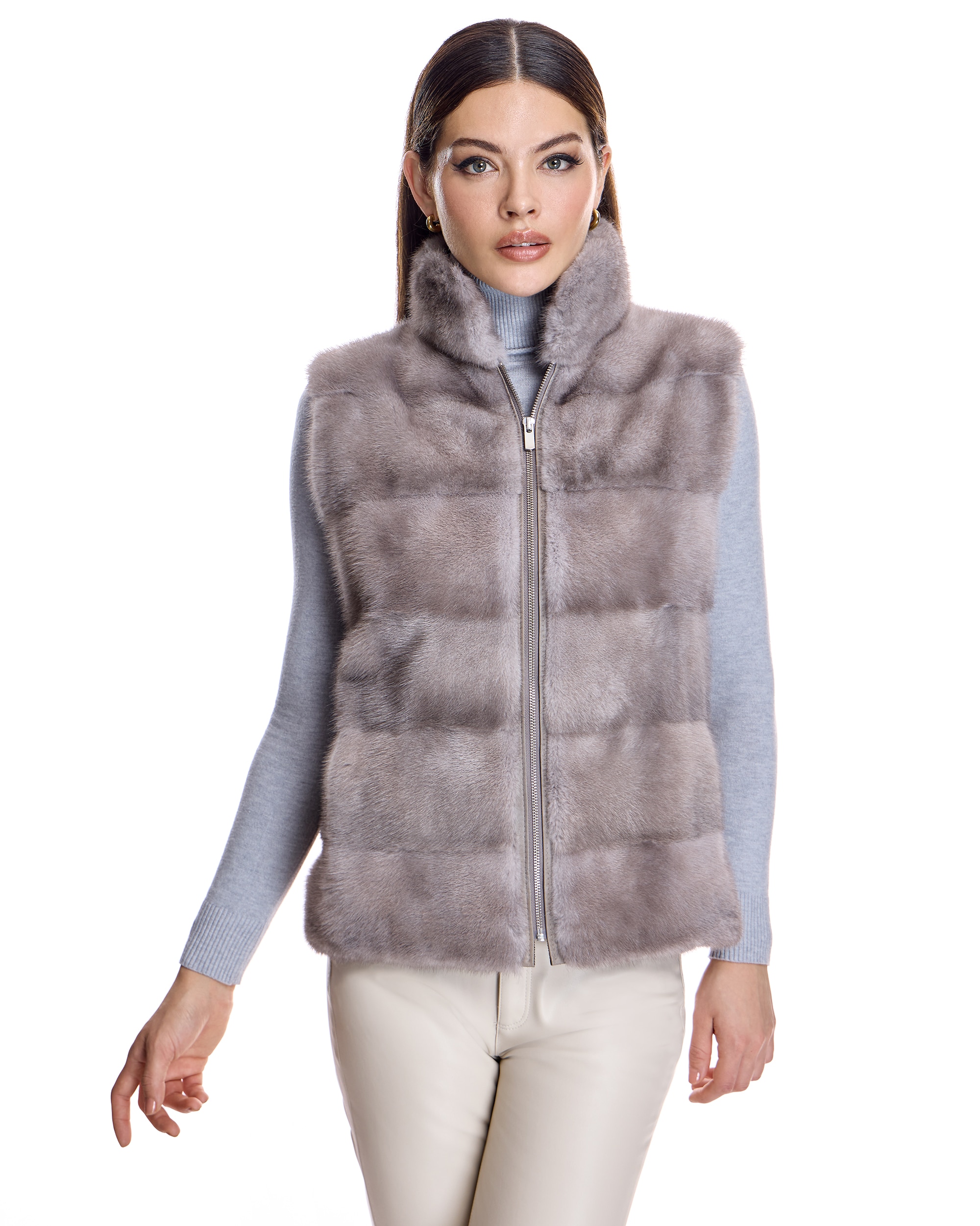 Imagem 0 de Colete em Pelo de Vison Horizontal