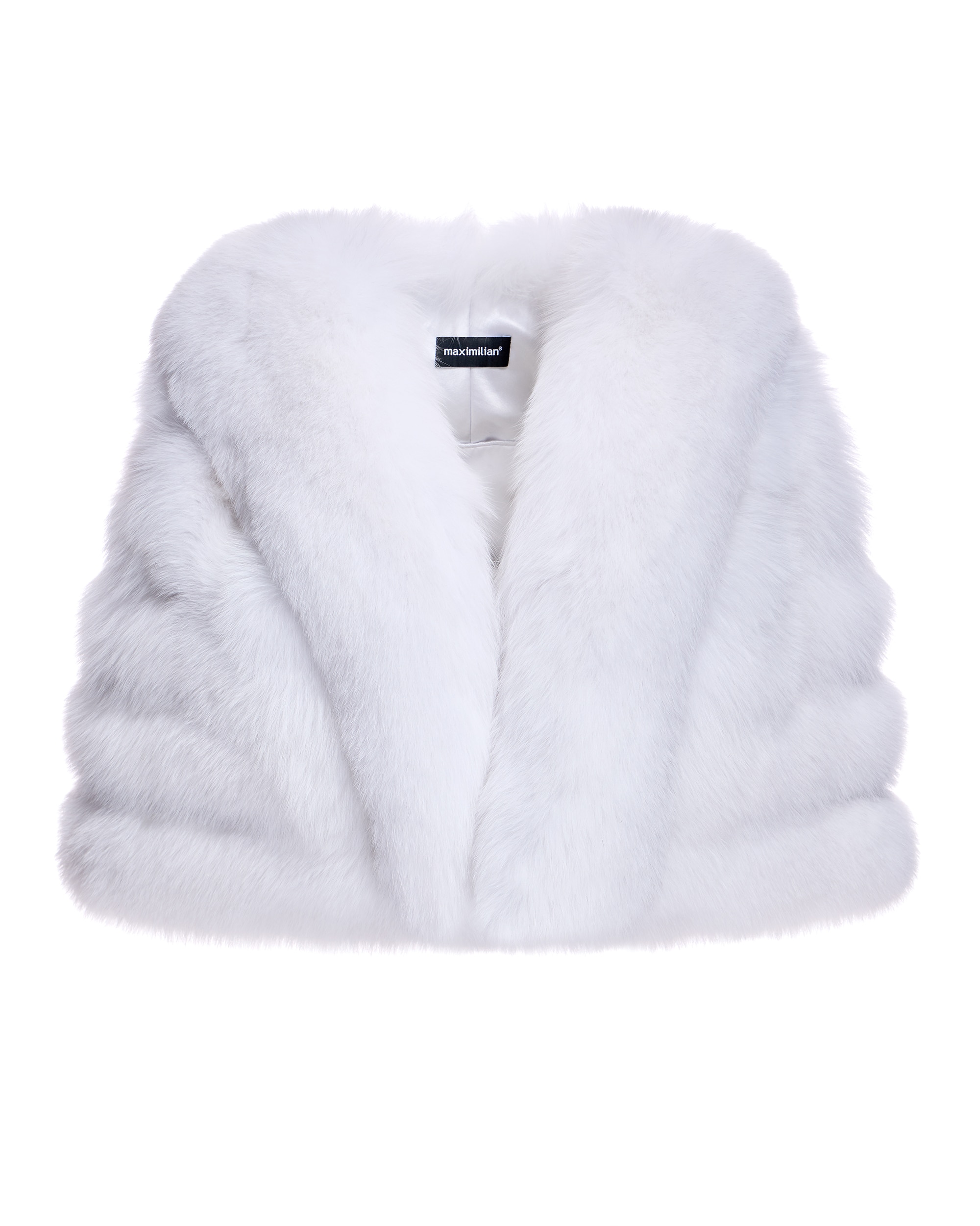 Capa em Pelo de Raposa com Gola Tuxedo Branco-5