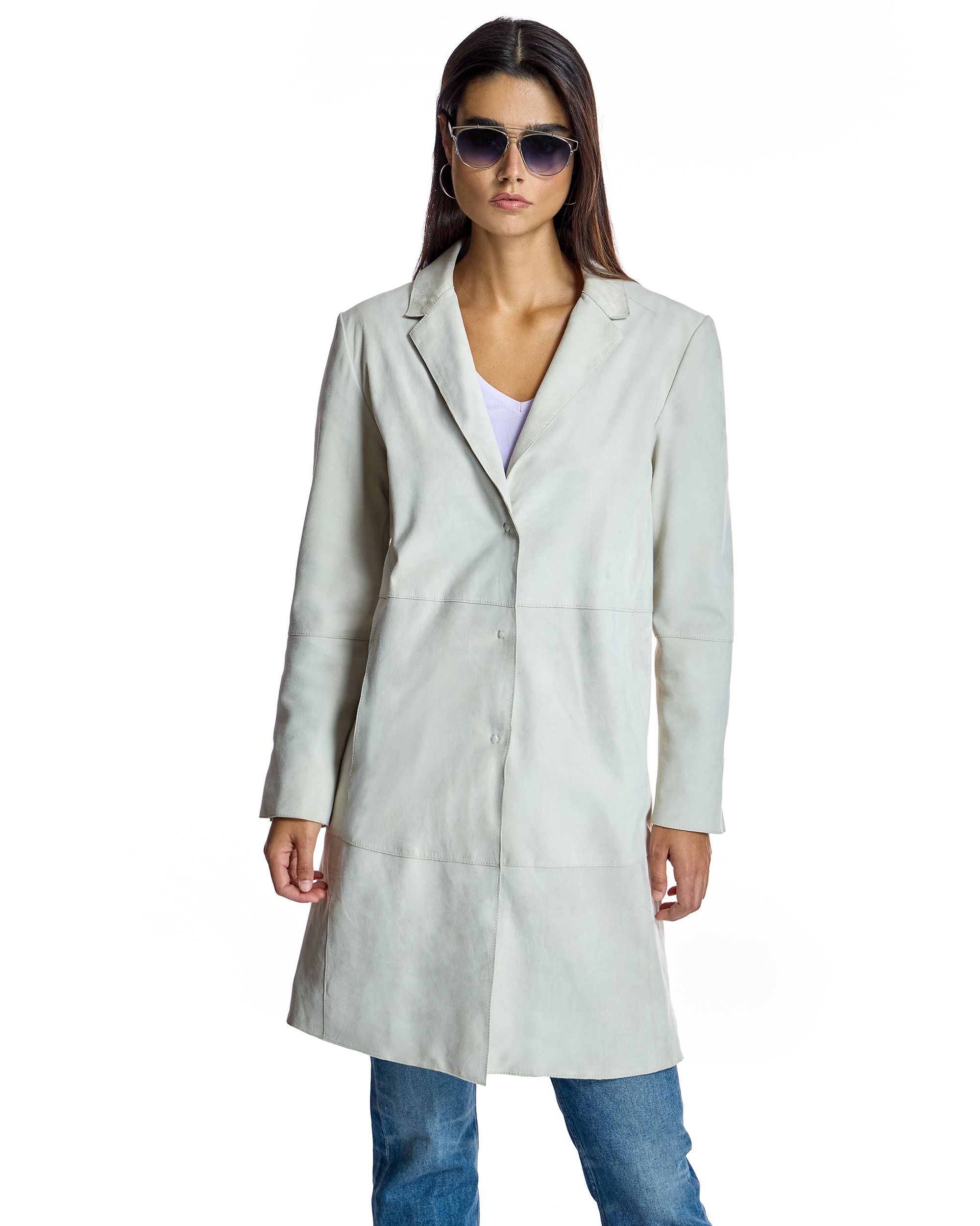 Imagem 0 de Sobretudo de Camurça com Gola Lapela