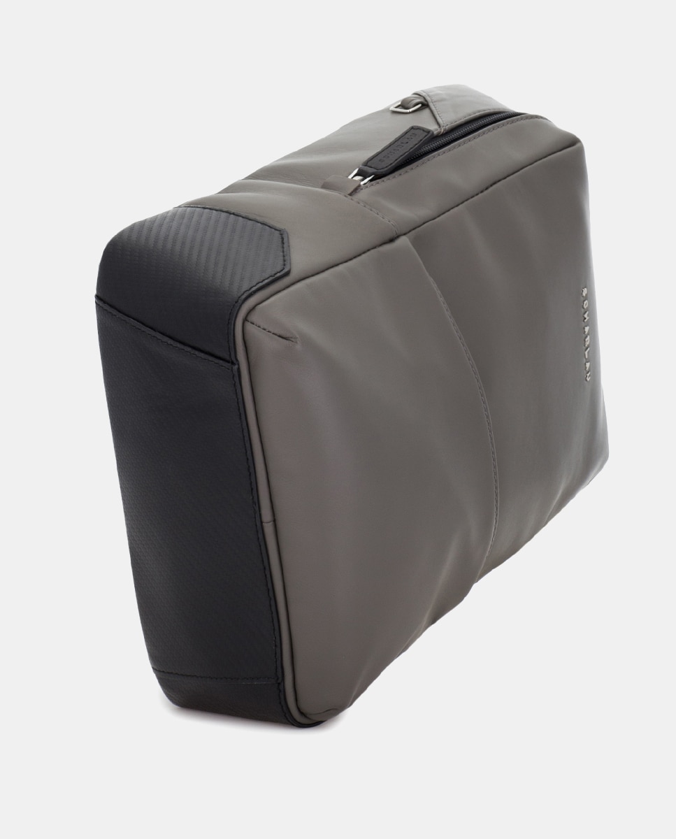 Mochila de Pele em Cinzento Cinzento-5