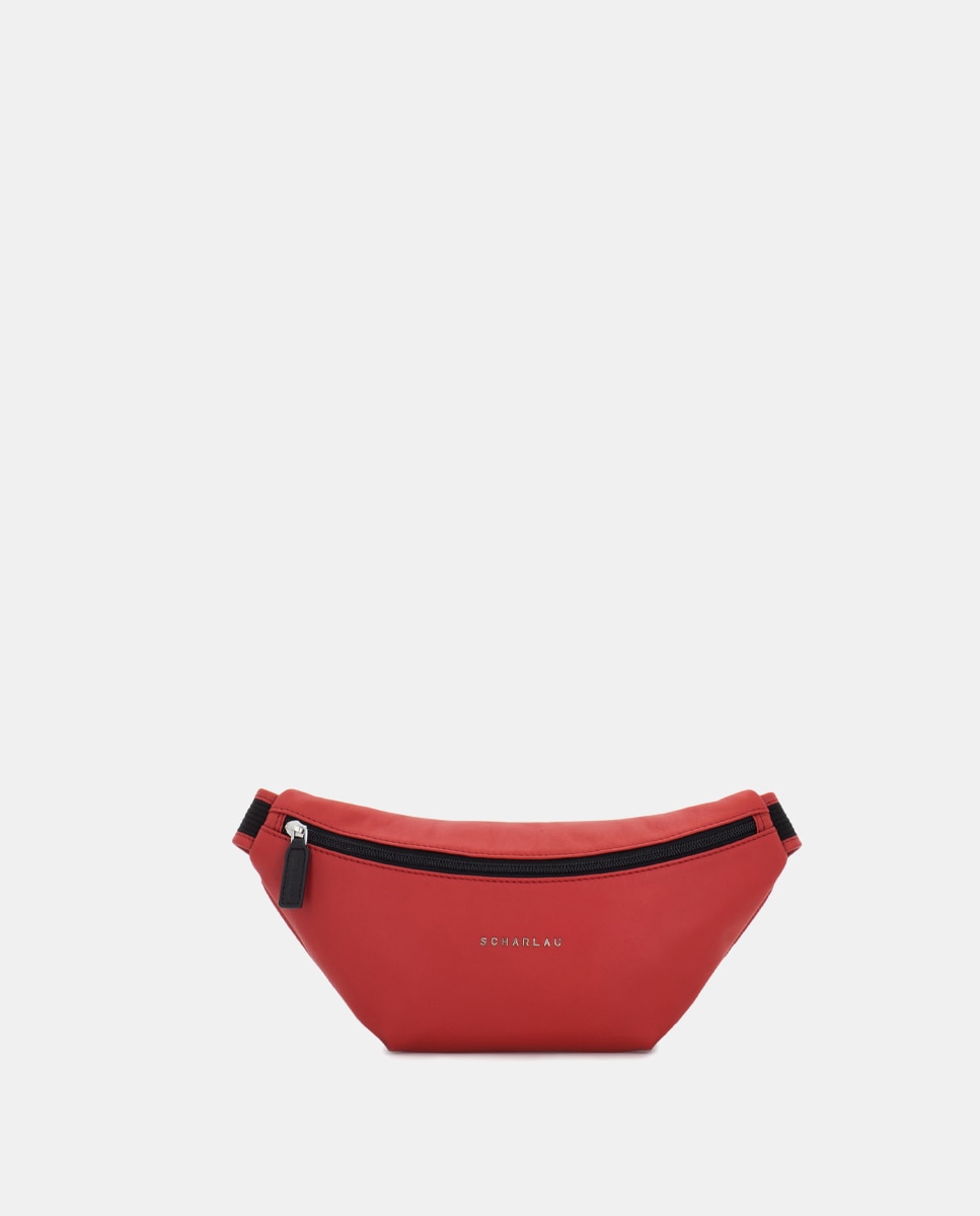 Bolsa de Cintura de Pele Vermelho-1