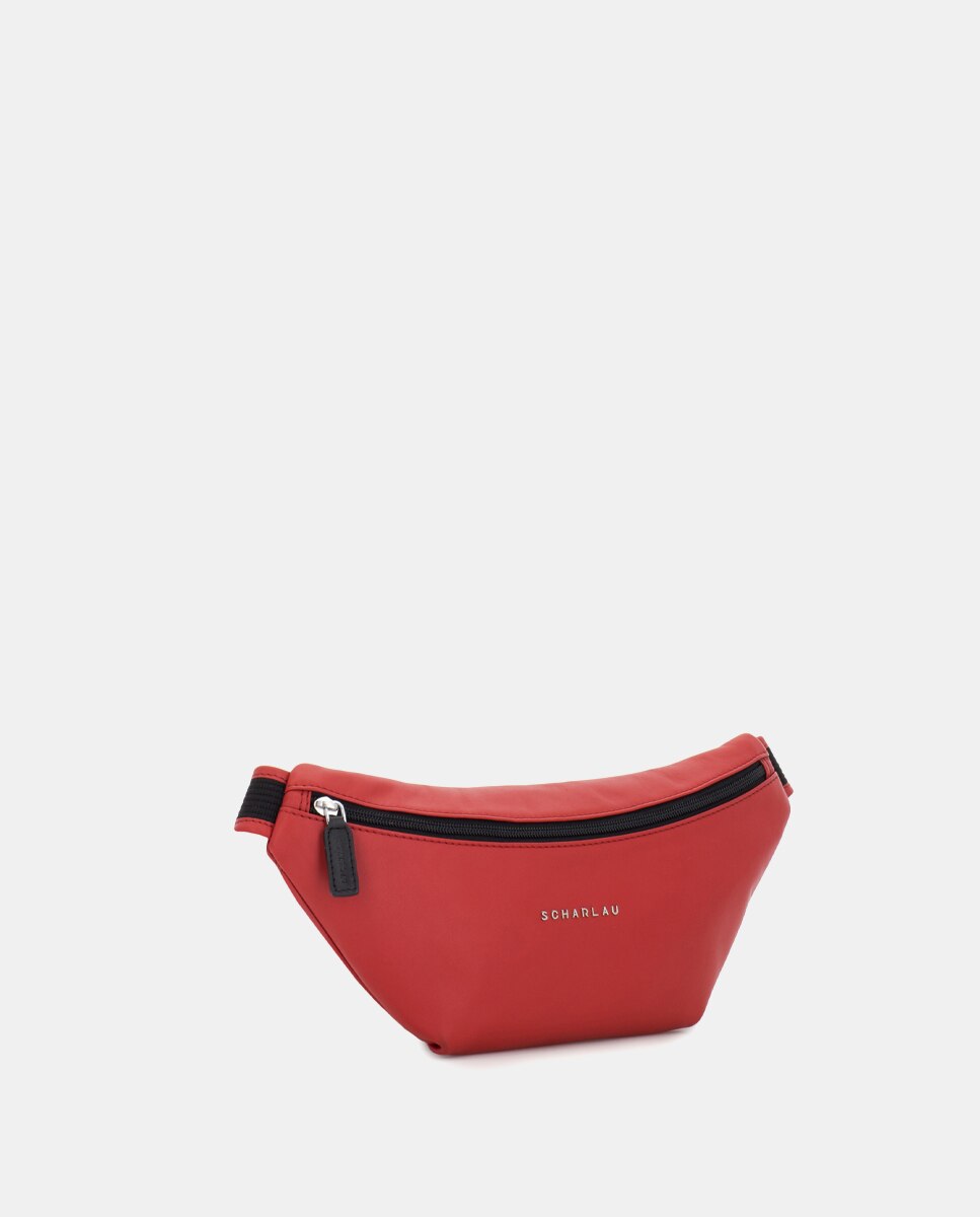 Bolsa de Cintura de Pele Vermelho-3