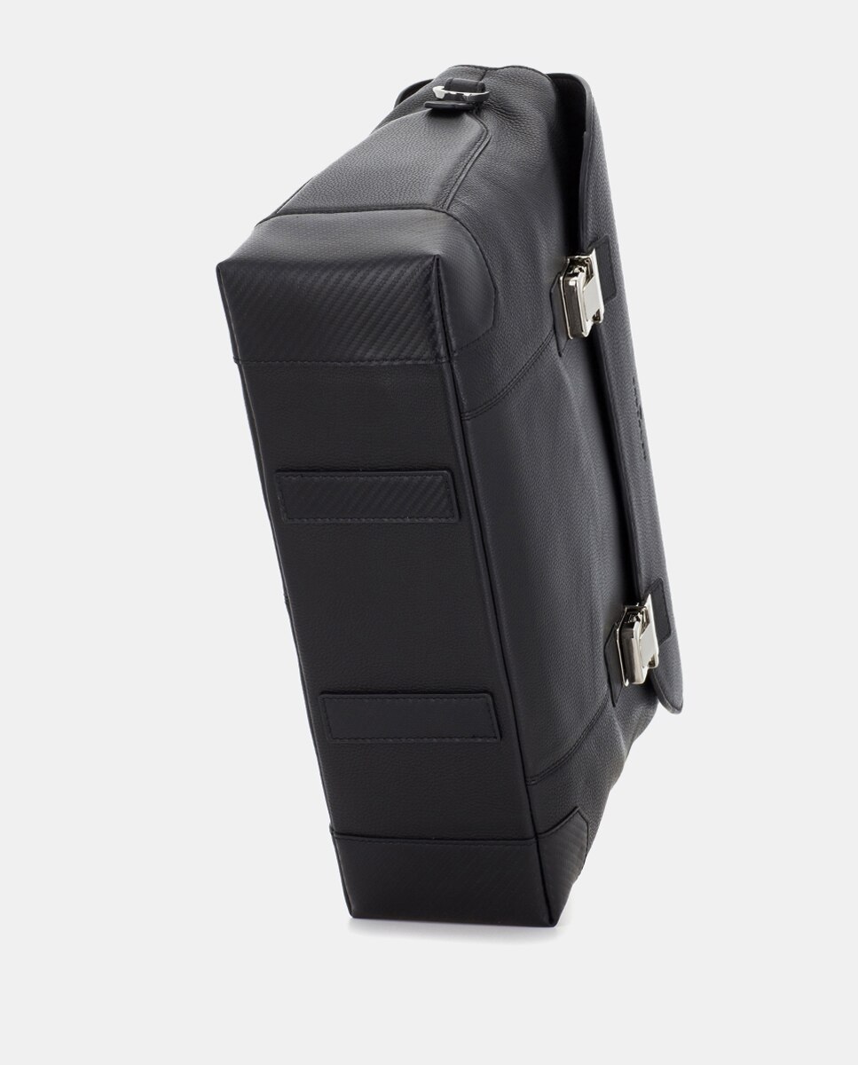 Porta-documentos de Pele com Aba Preto-5
