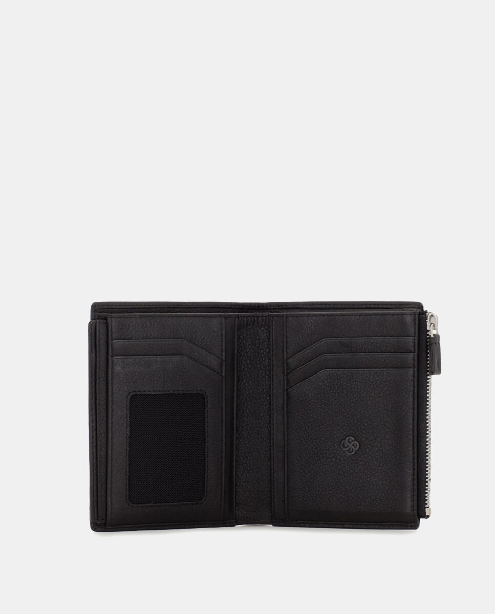 Carteira de Pele com Porta-moedas Preto-4