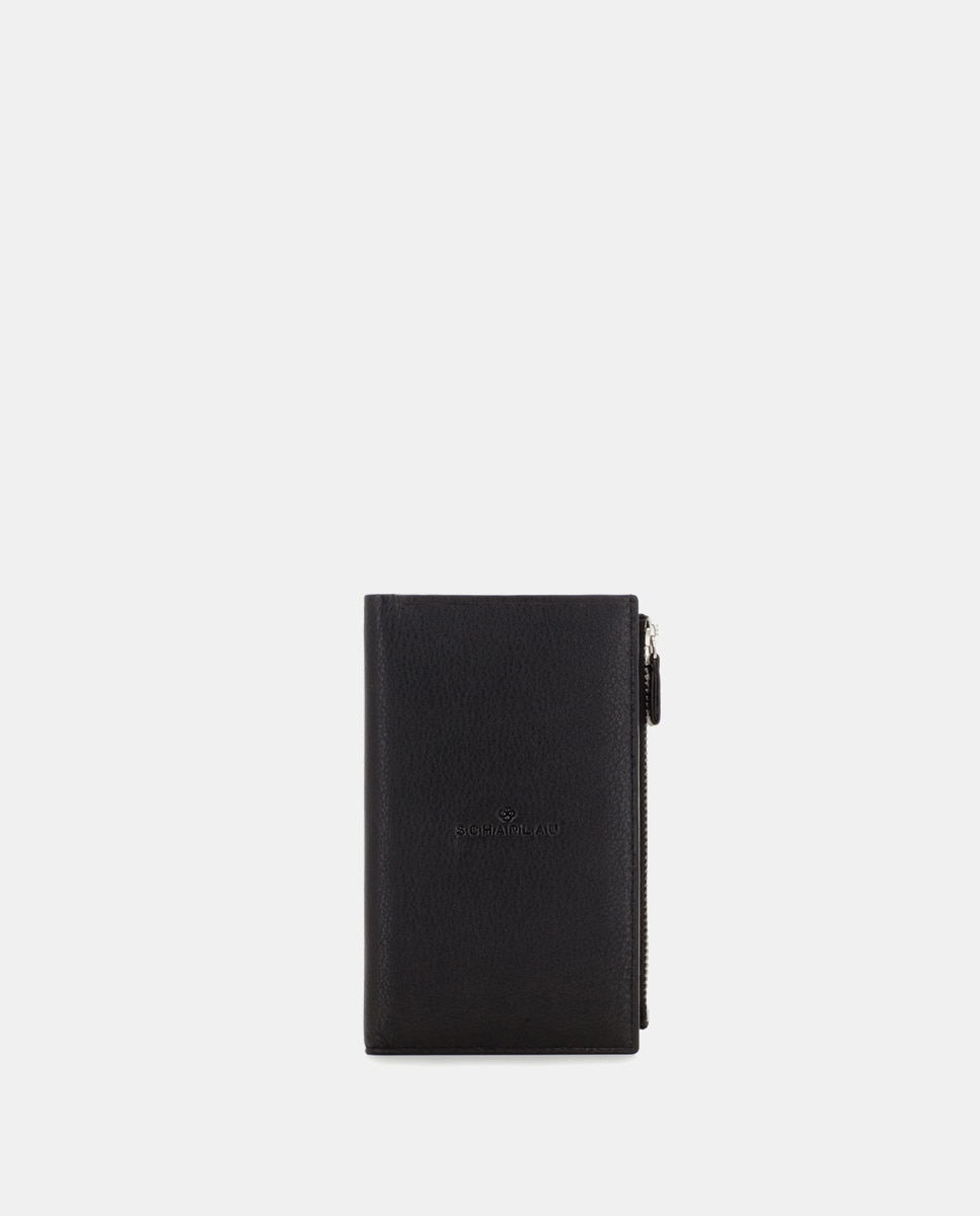 Carteira de Pele com Porta-moedas Preto-1