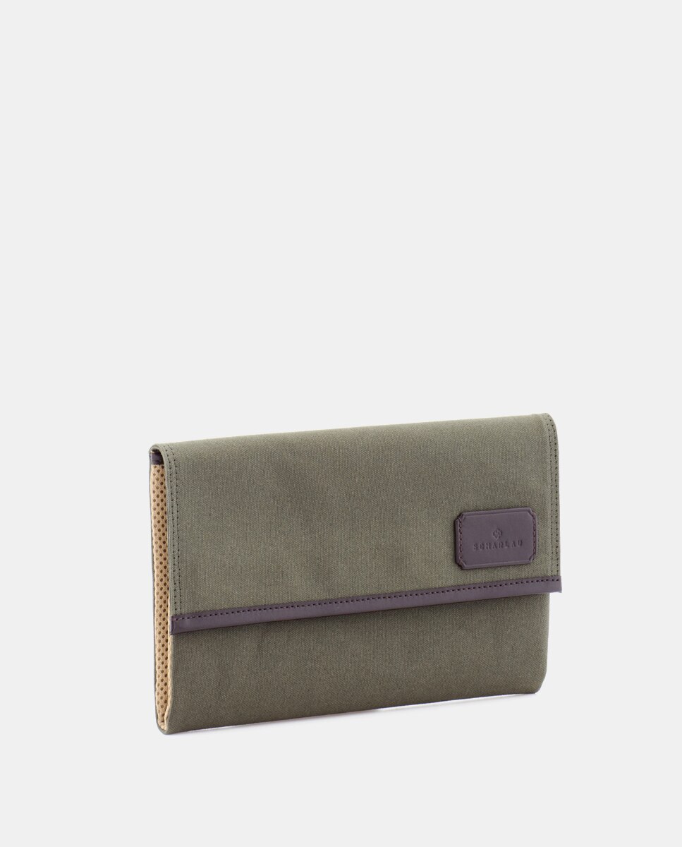 Portadocumentos para Portátil de Algodão Verde-militar-2