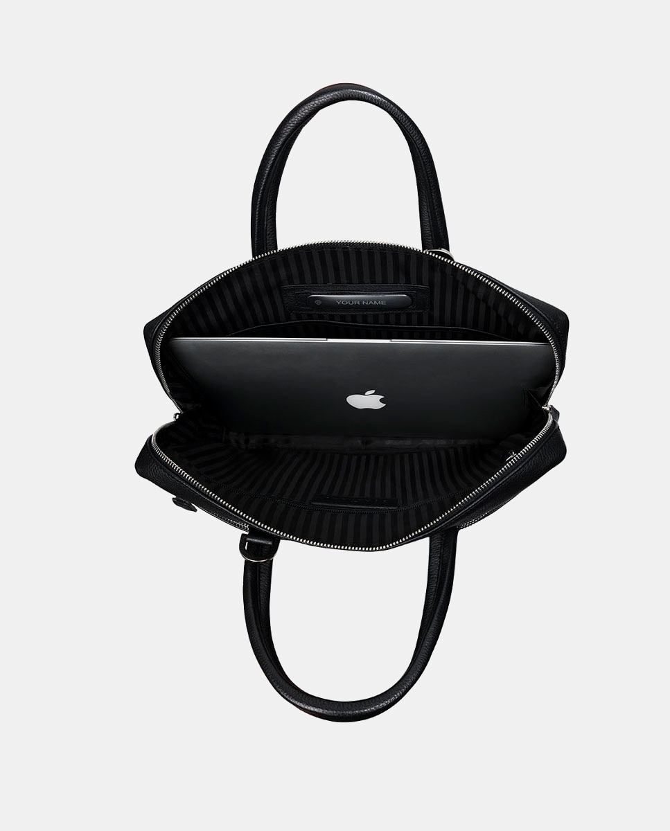 Portadocumentos de Pele para Computador Preto-4