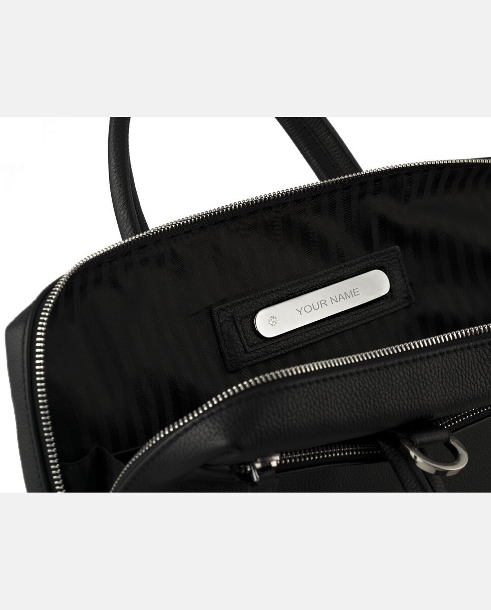 Portadocumentos de Pele para Computador Preto-5