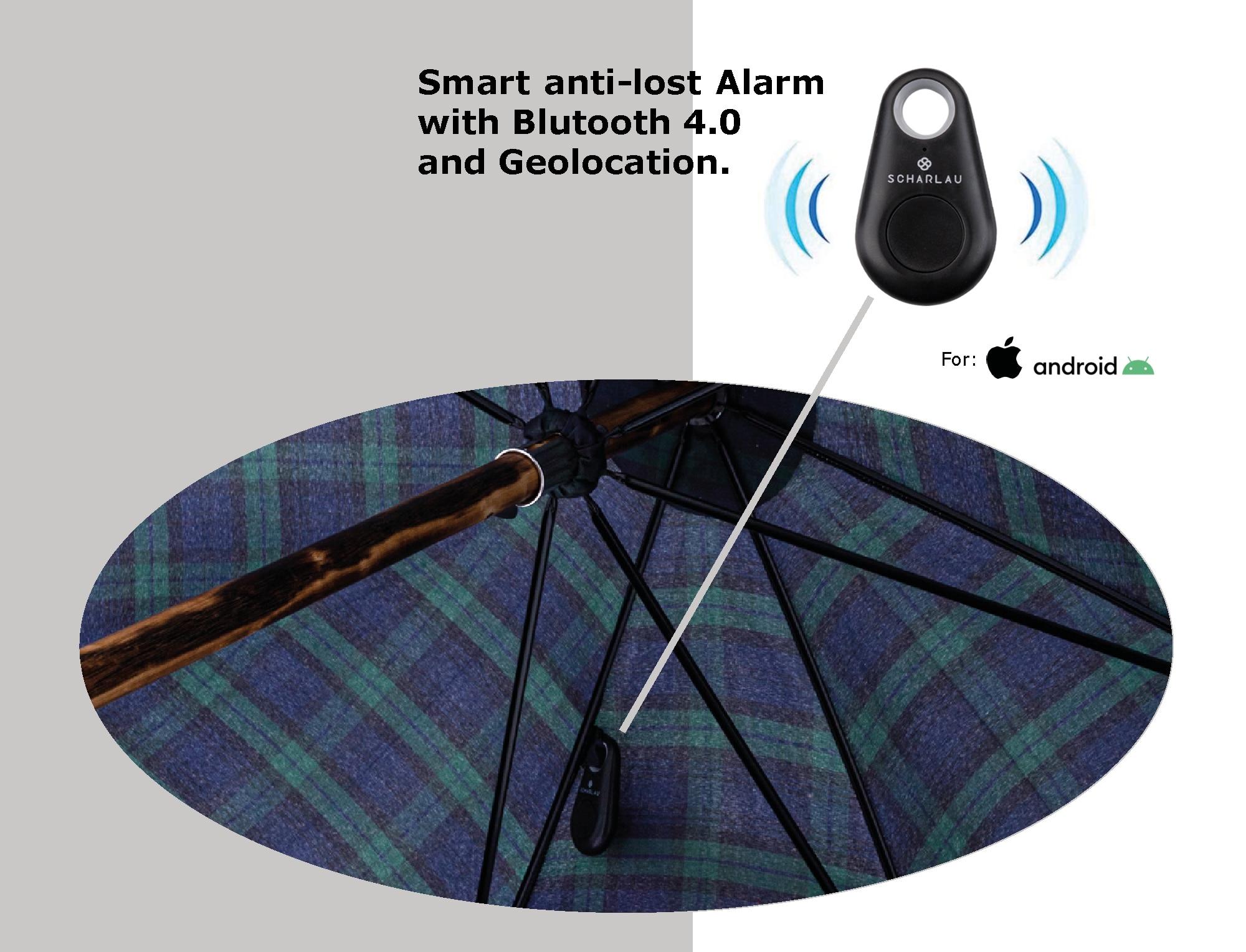 Guarda-chuva Grande de Castanho Multicolor-4