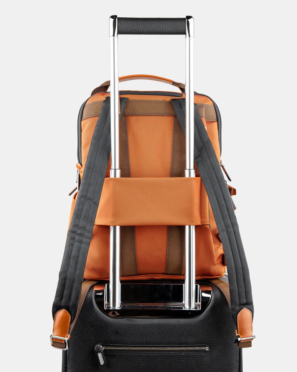 Mochila com Detalhes em Pele para Portátil Verde-6