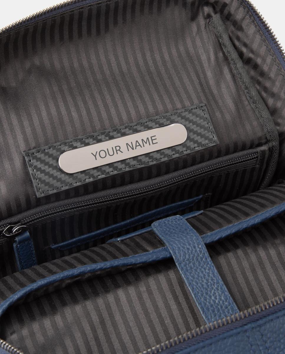 Mochila de Pele Pequena para Computador Portátil Azul-5