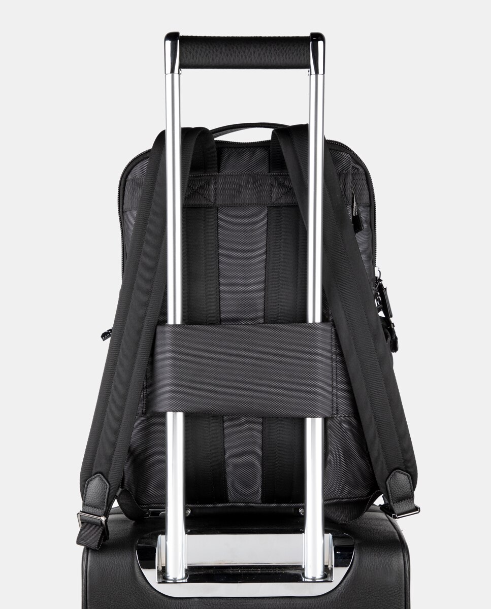 Mochila com Detalhes em Pele para Portátil Cinzento-escuro-3