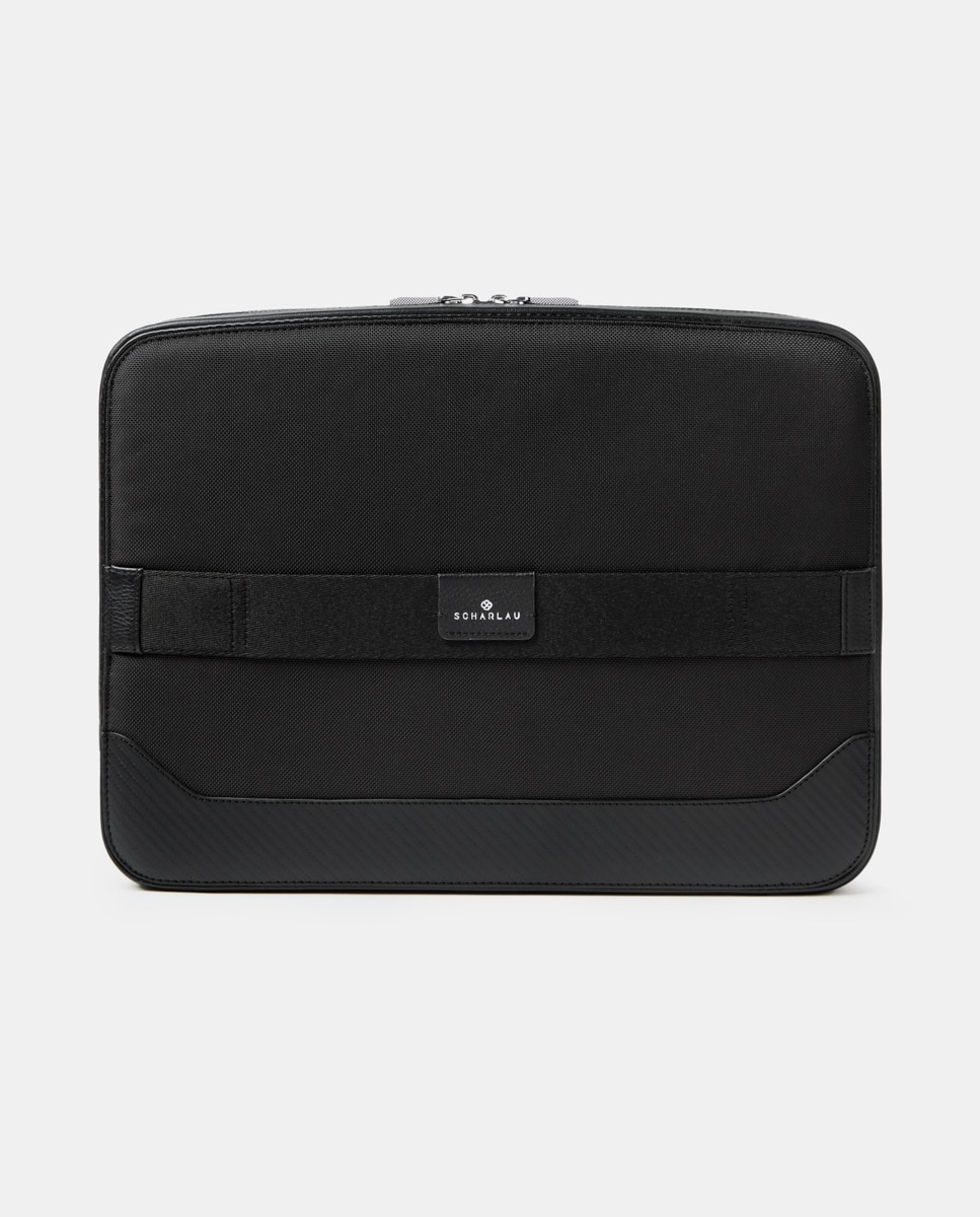 Portadocumentos para Portátil de Nylon Balístico e Pele Preto-3