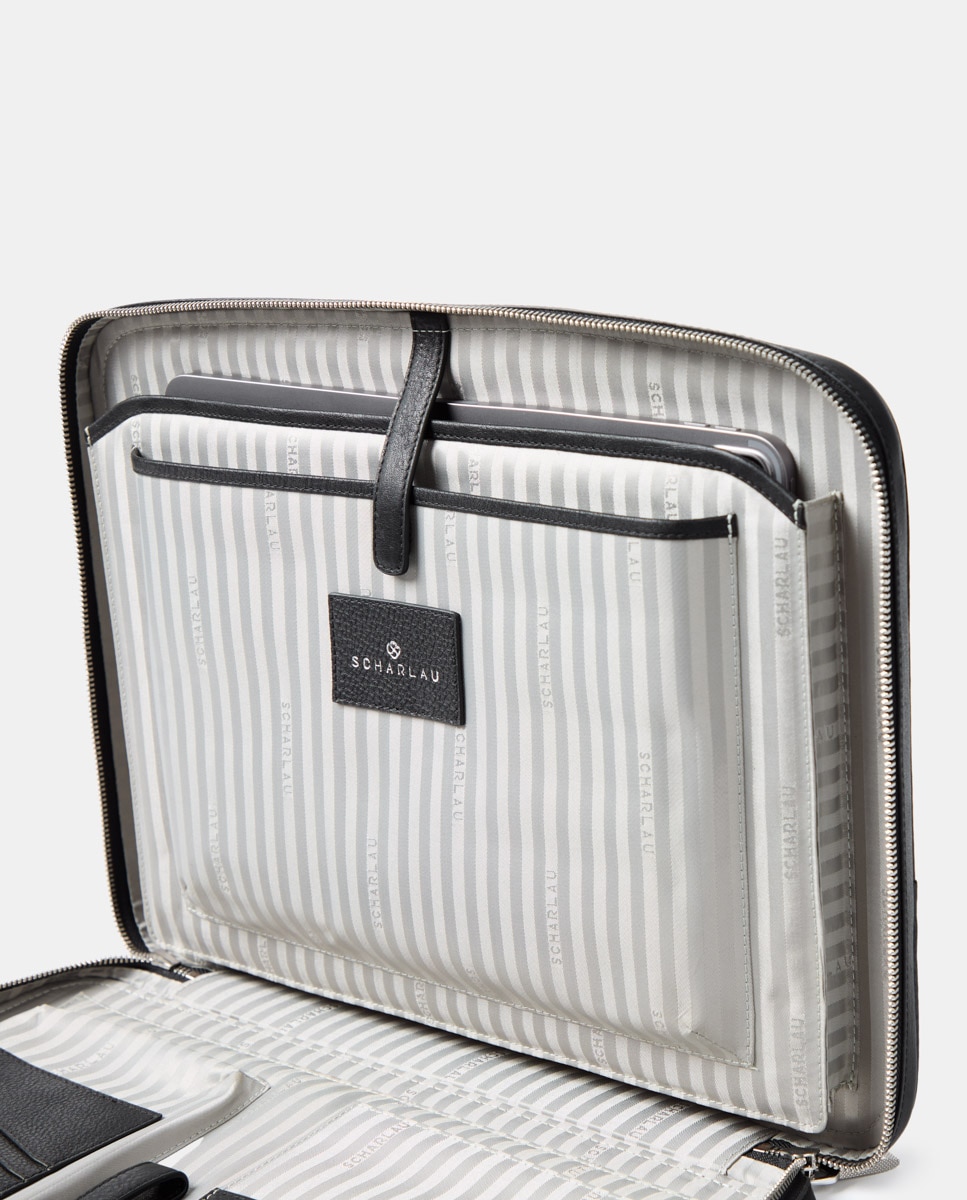 Portadocumentos para Portátil de Nylon Balístico e Pele Preto-4