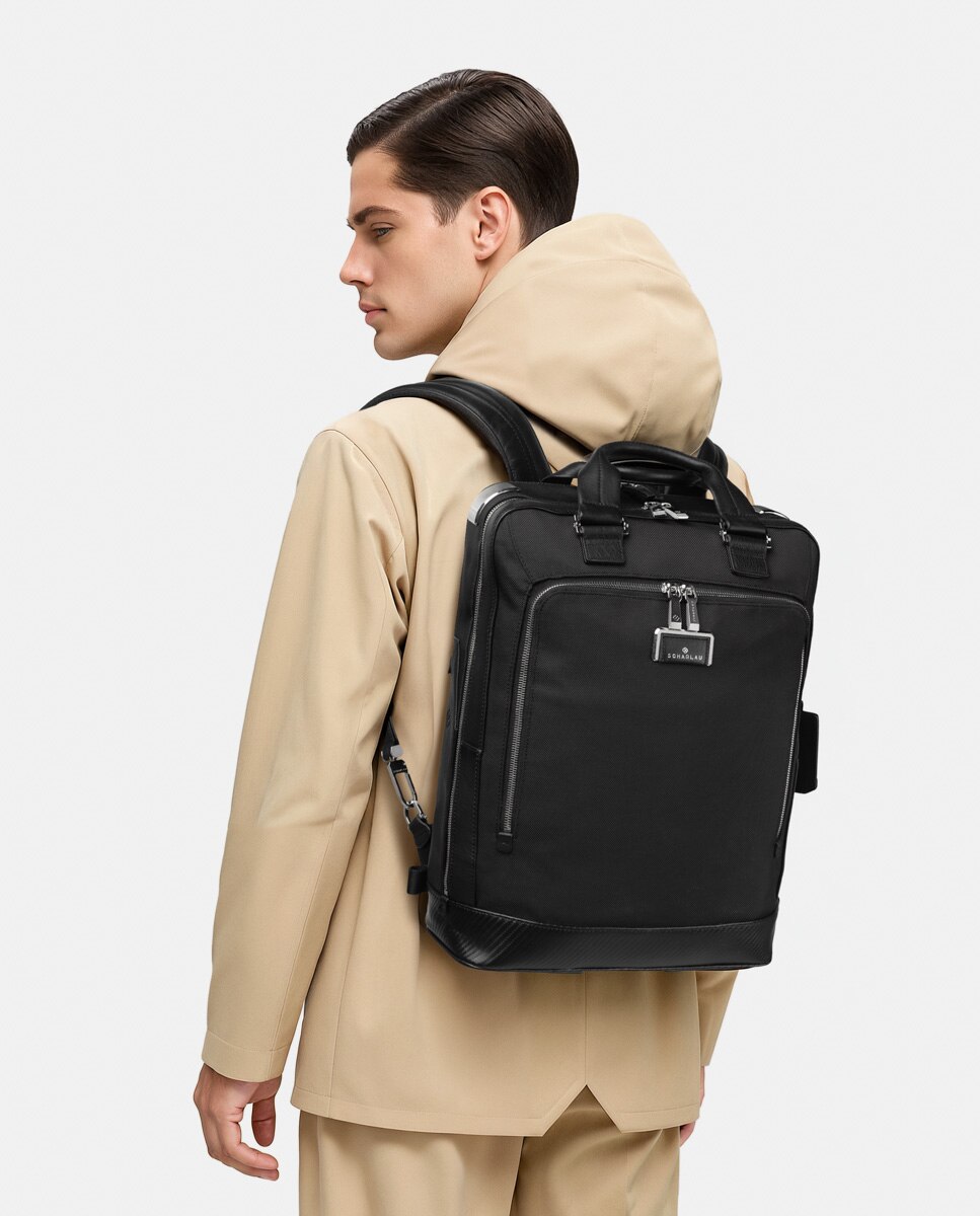 Mochila de Nylon Balístico e Pele Preto-5