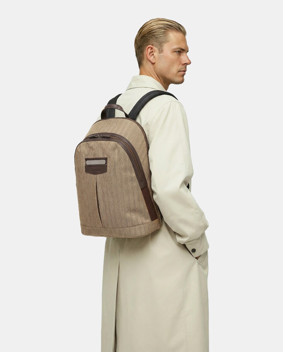Mochila Redonda para Portátil Bege-5